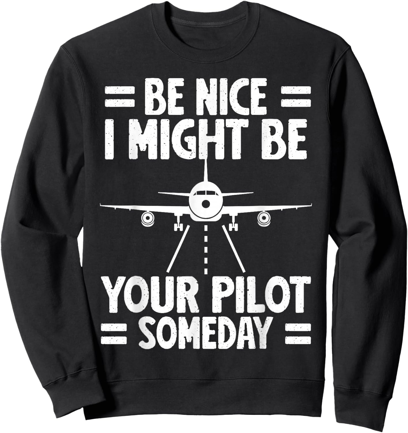 Funny Pilot Design Aviation Airplane Pilot Men Women Kids Sweatshirt - Sweatshirt | Black