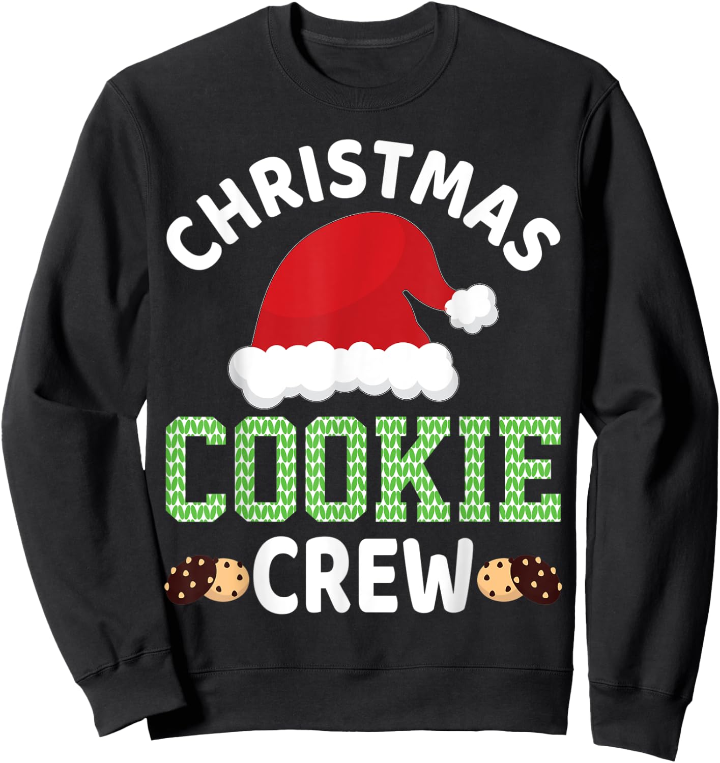 Christmas Santa Hat Gingerbread Cookie Crew Baking Team Sweatshirt - Sweatshirt | Black