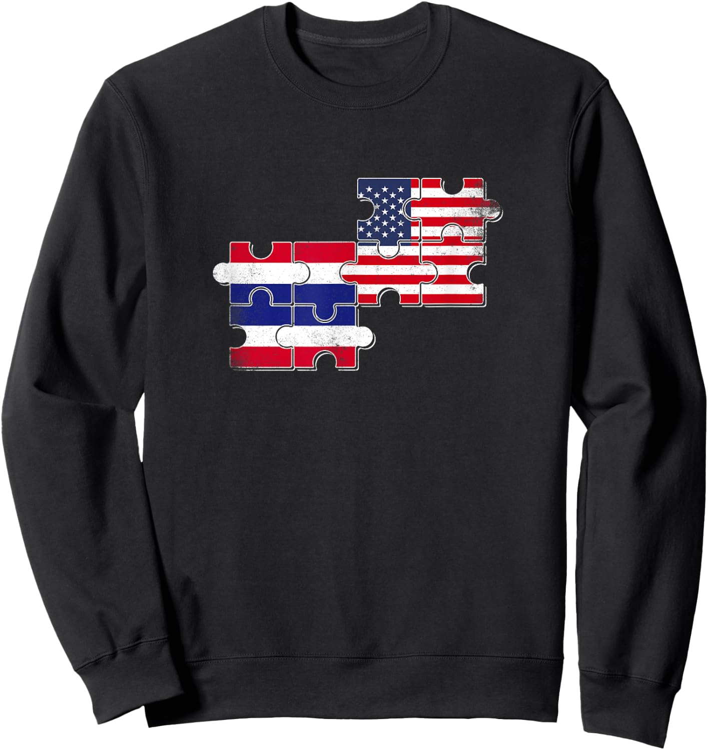 Thailand USA Flag American Thai Sweatshirt - Sweatshirt | Black