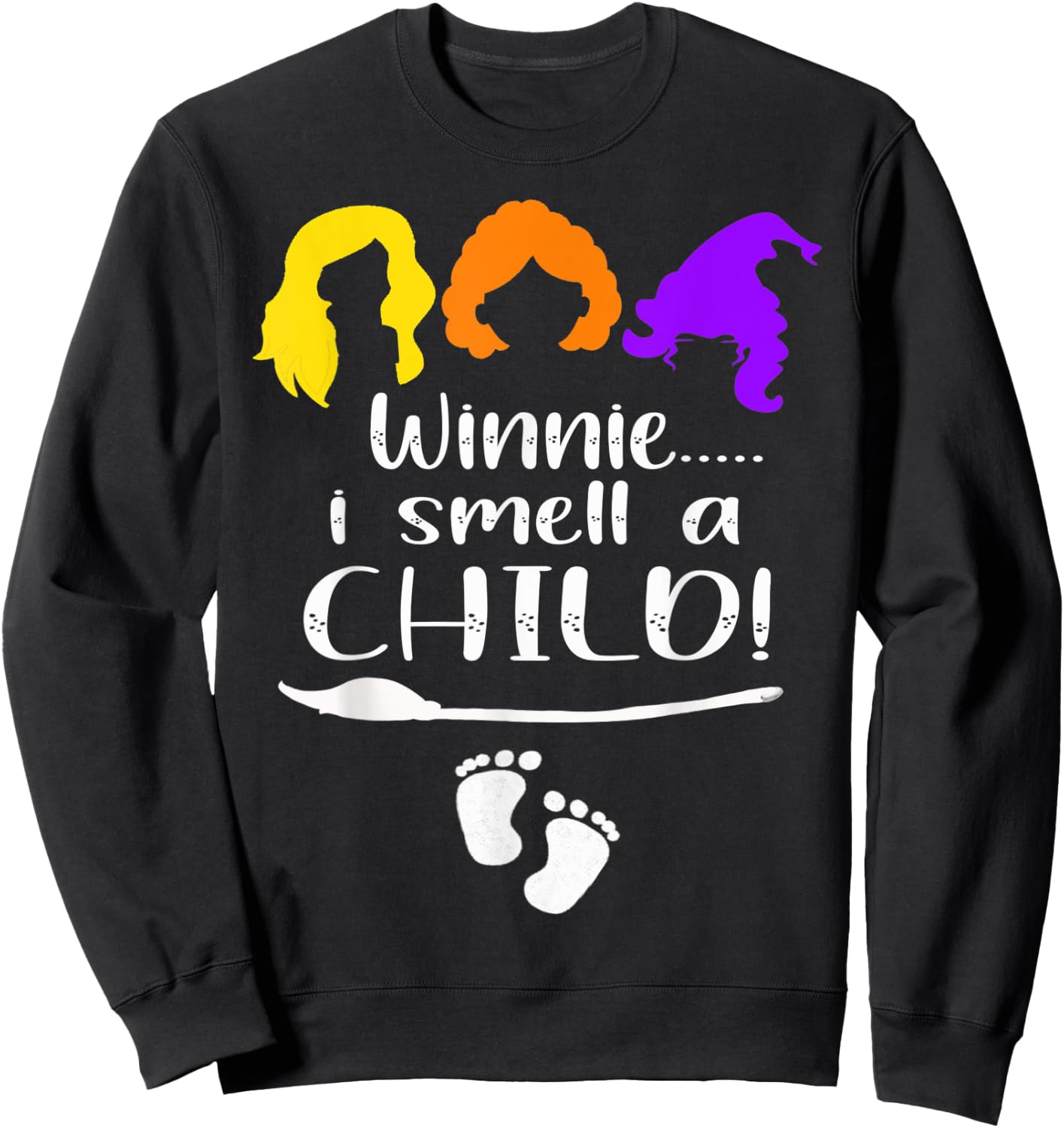 Winnie I smell A Child Halloween Pregnancy Announcement Mom Sweatshirt - Sweatshirt | Black
