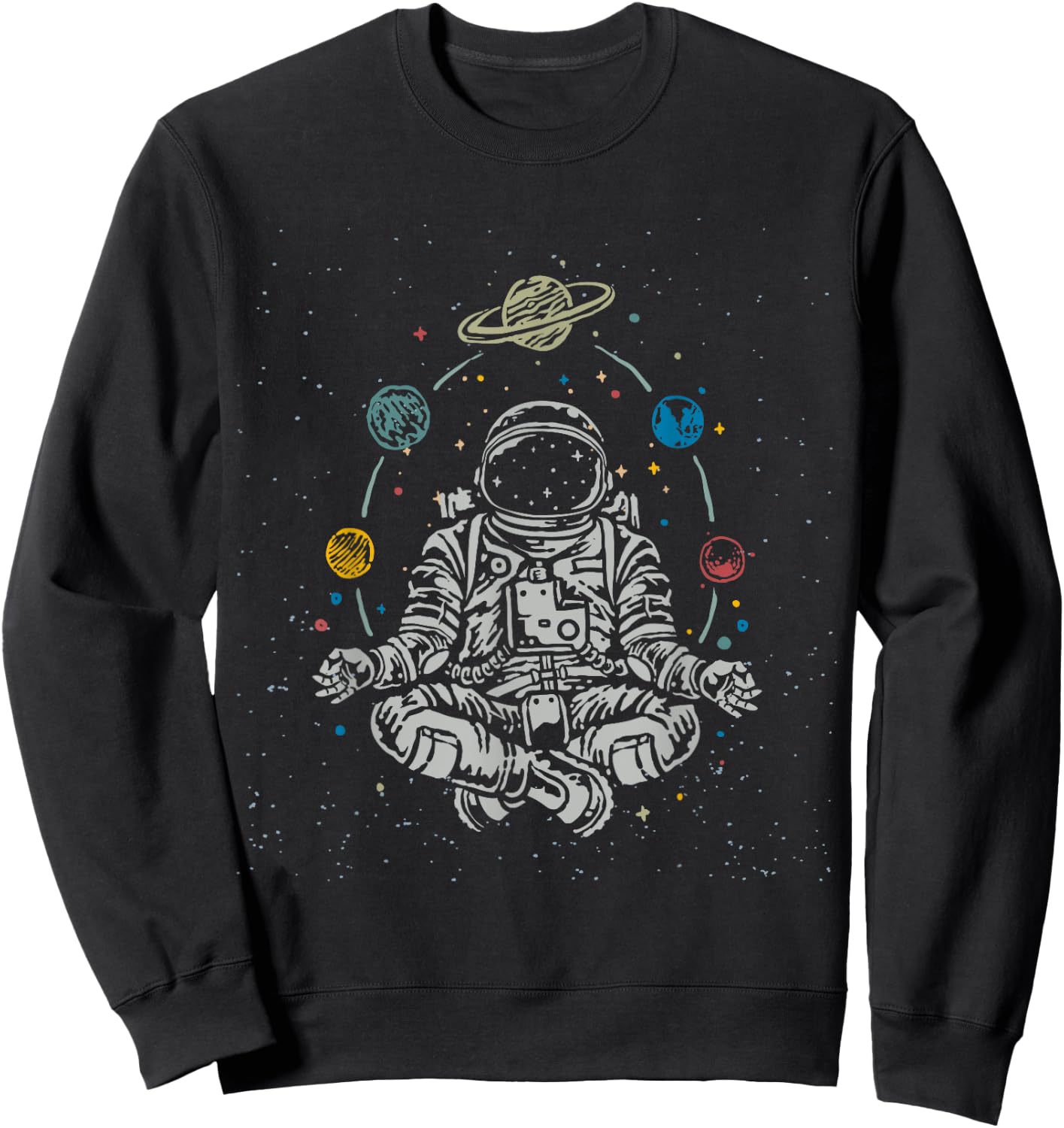 Astronaut Space Planet Solar System Geeks Kids Boys Girl Sweatshirt - Sweatshirt | Black