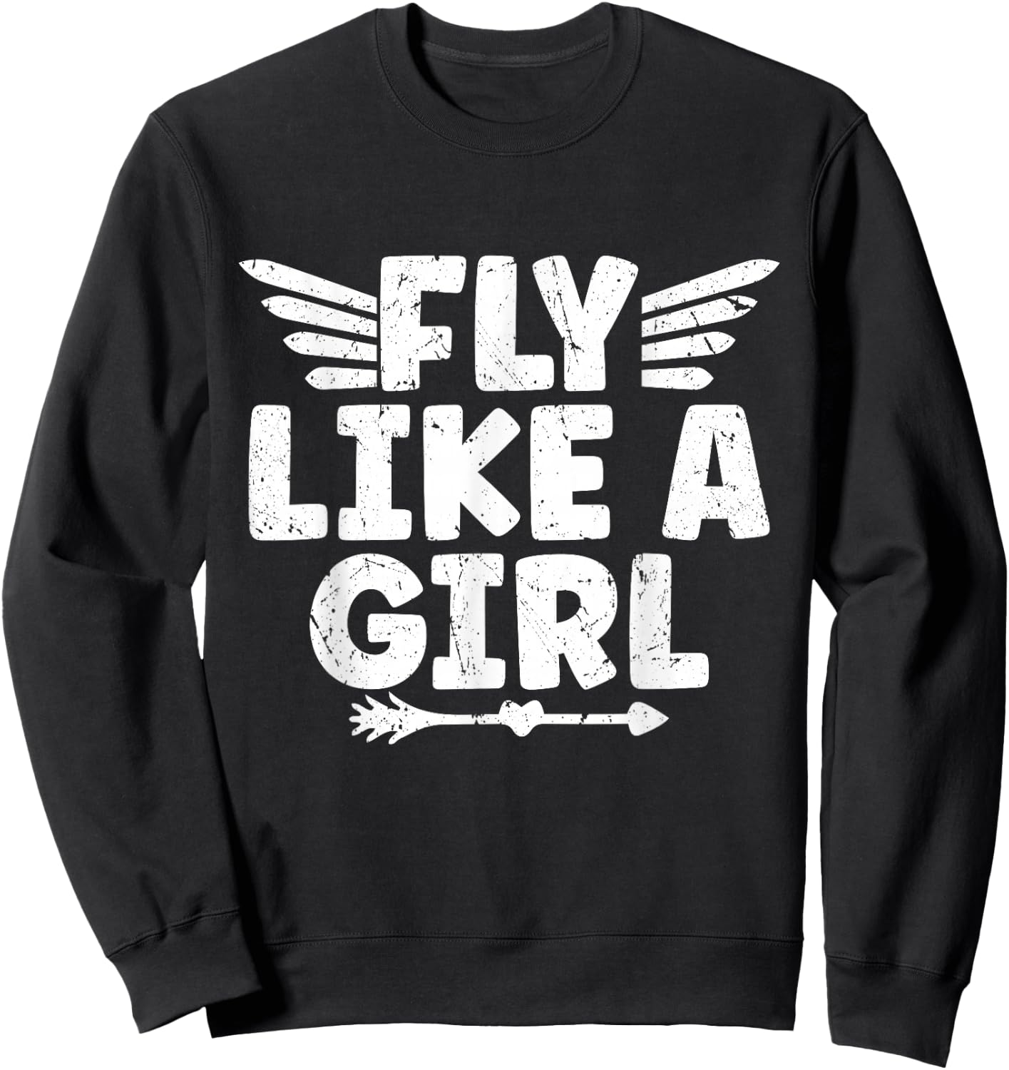 Fly Like A Girl Pilot Aircraft Airline Sweatshirt - Sweatshirt | Black
