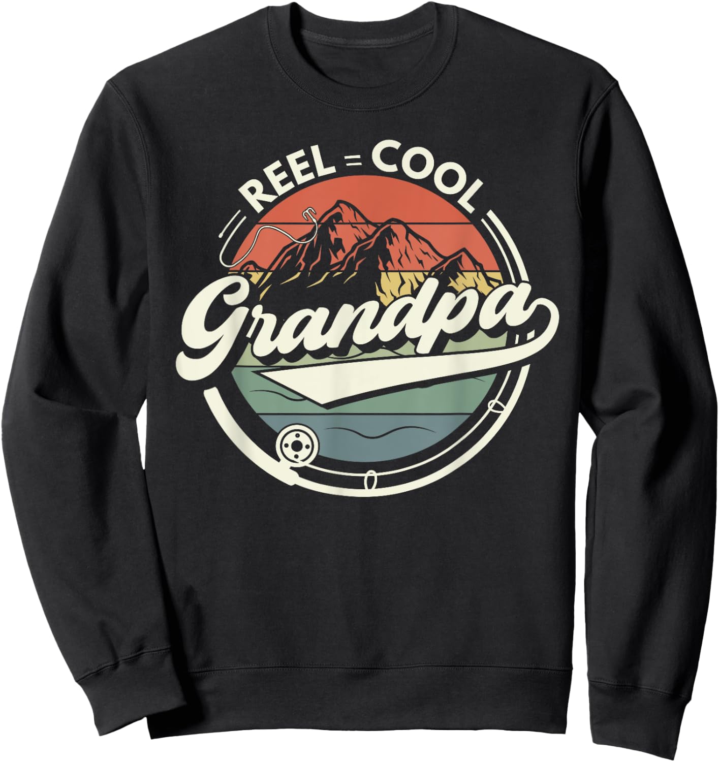 Reel Cool Grandpa Fishing Sweatshirt - Sweatshirt | Black