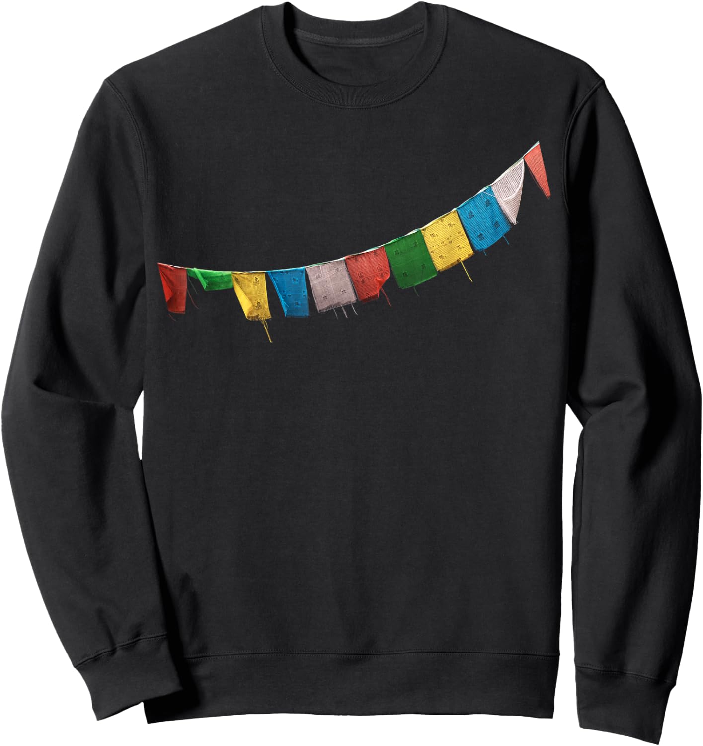 Tibetan Prayer Flag - Meditation & Qi Gong Shirt Sweatshirt - Sweatshirt | Black