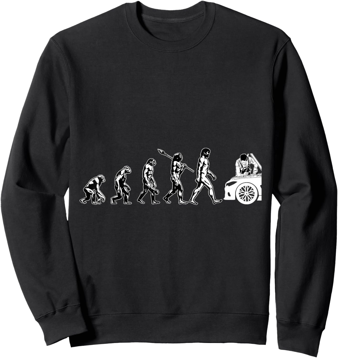 Funny car mechanic evolution car mechatronic Sweatshirt - Sweatshirt | Black