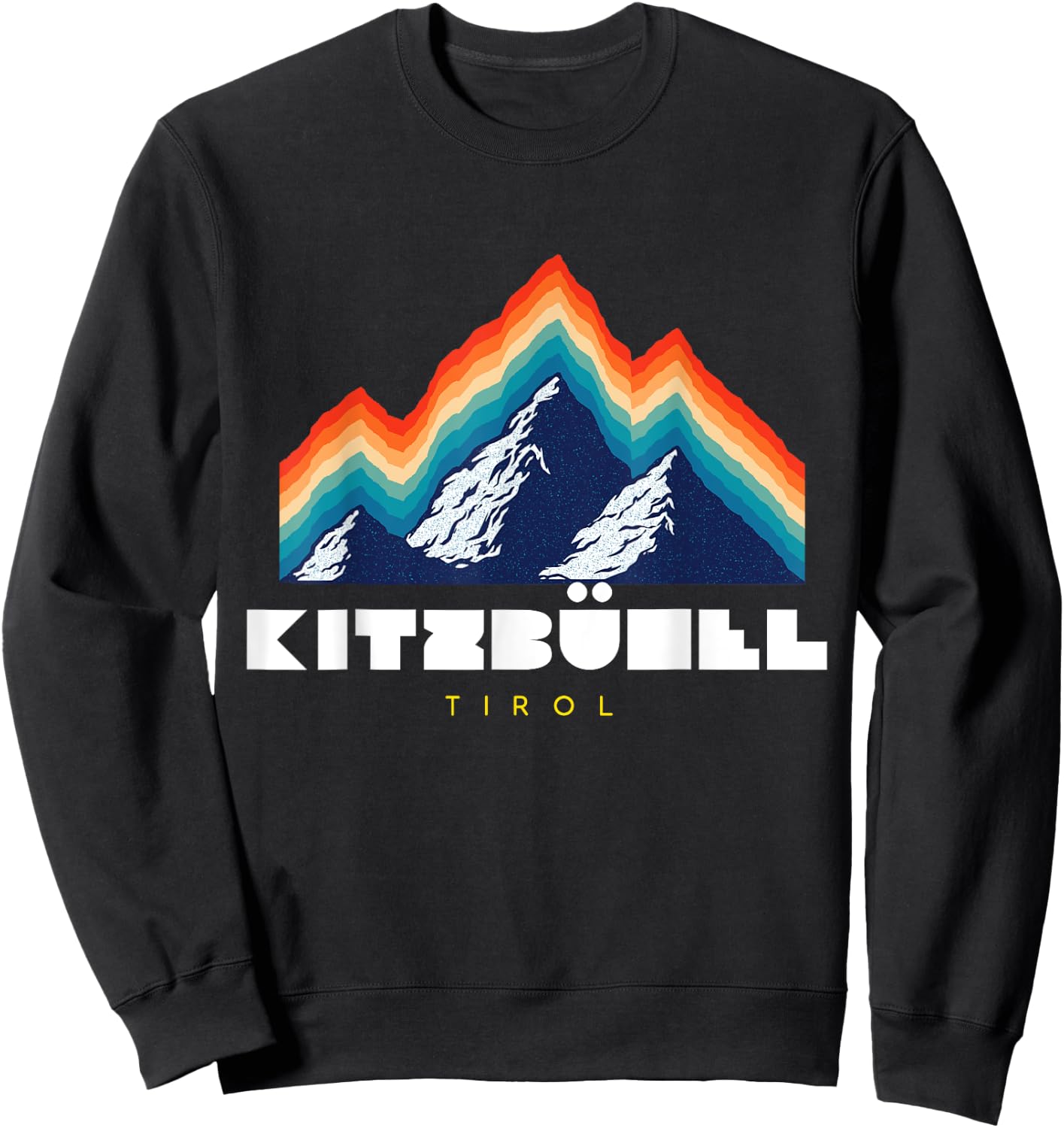 Kitzbühel Tirol - Austria Retro 80s Ski Holiday Gift Sweatshirt - Sweatshirt | Black