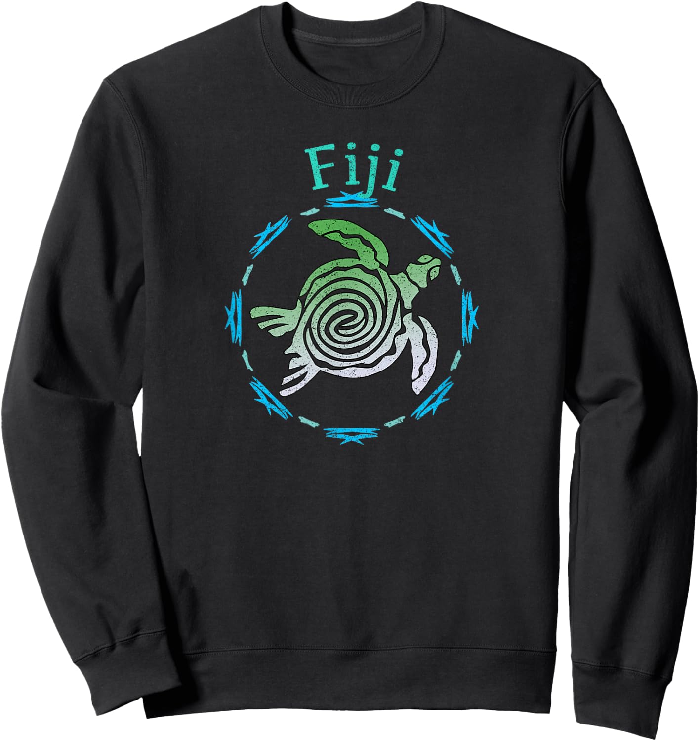 Fiji Vintage Tribal Turtle Gift Sweatshirt - Sweatshirt | Black