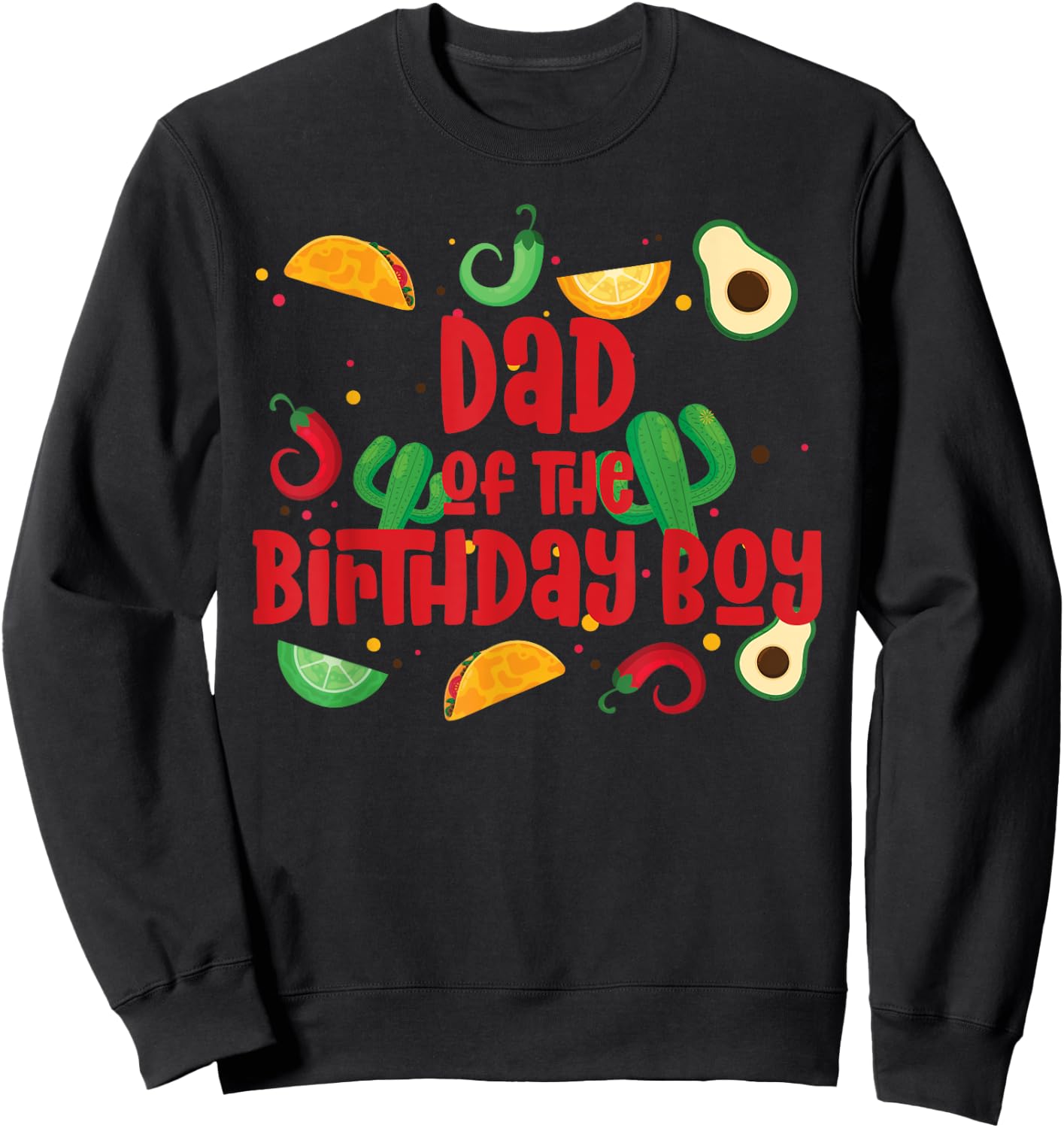 Dad Taco Twosday Fiesta Taco Birthday Theme Boy 2yr Sweatshirt - Sweatshirt | Black