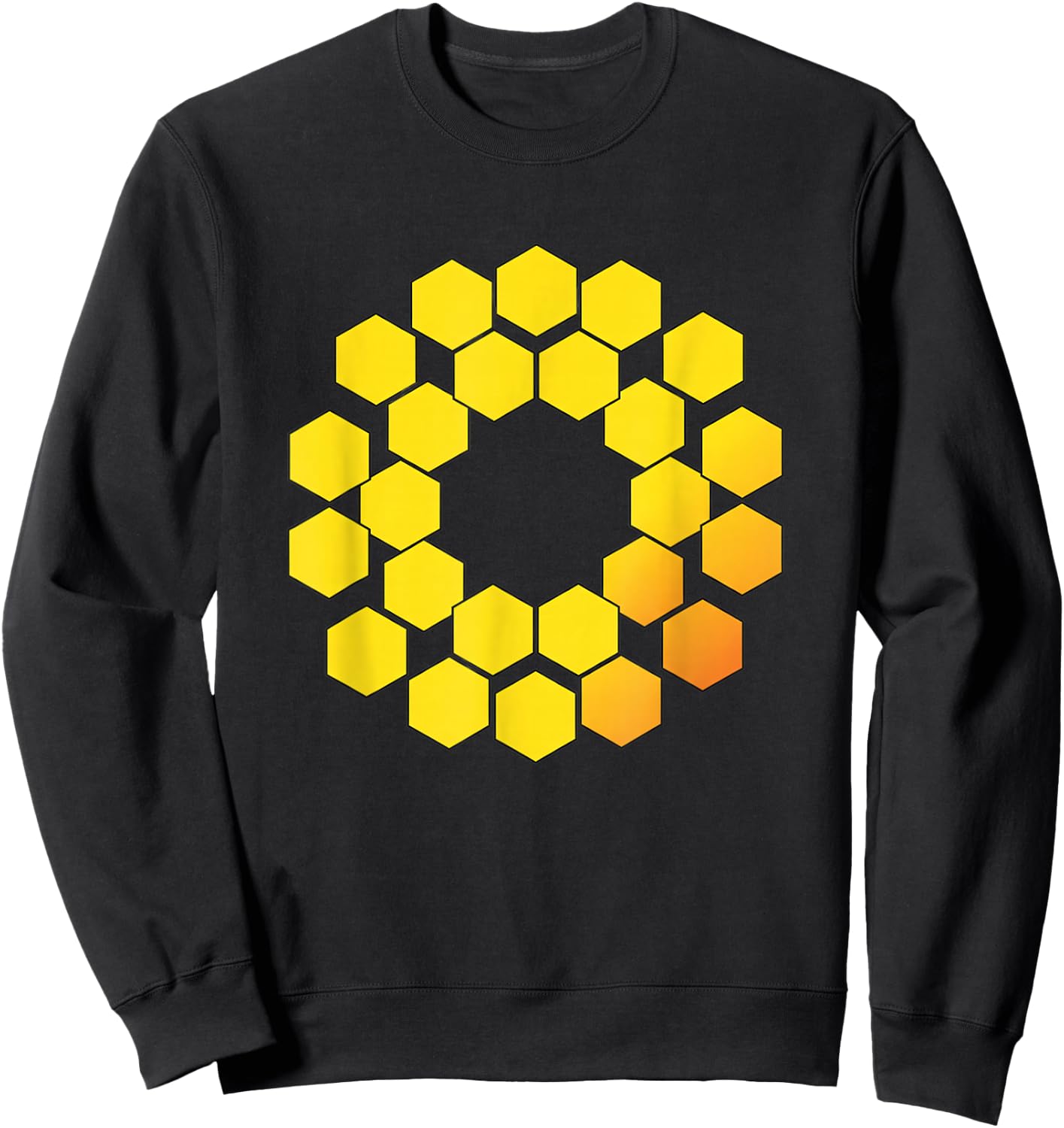 Honeycomb Hexagon Ring Stem Sci Fi Geometry Pattern Math Art Sweatshirt - Sweatshirt | Black