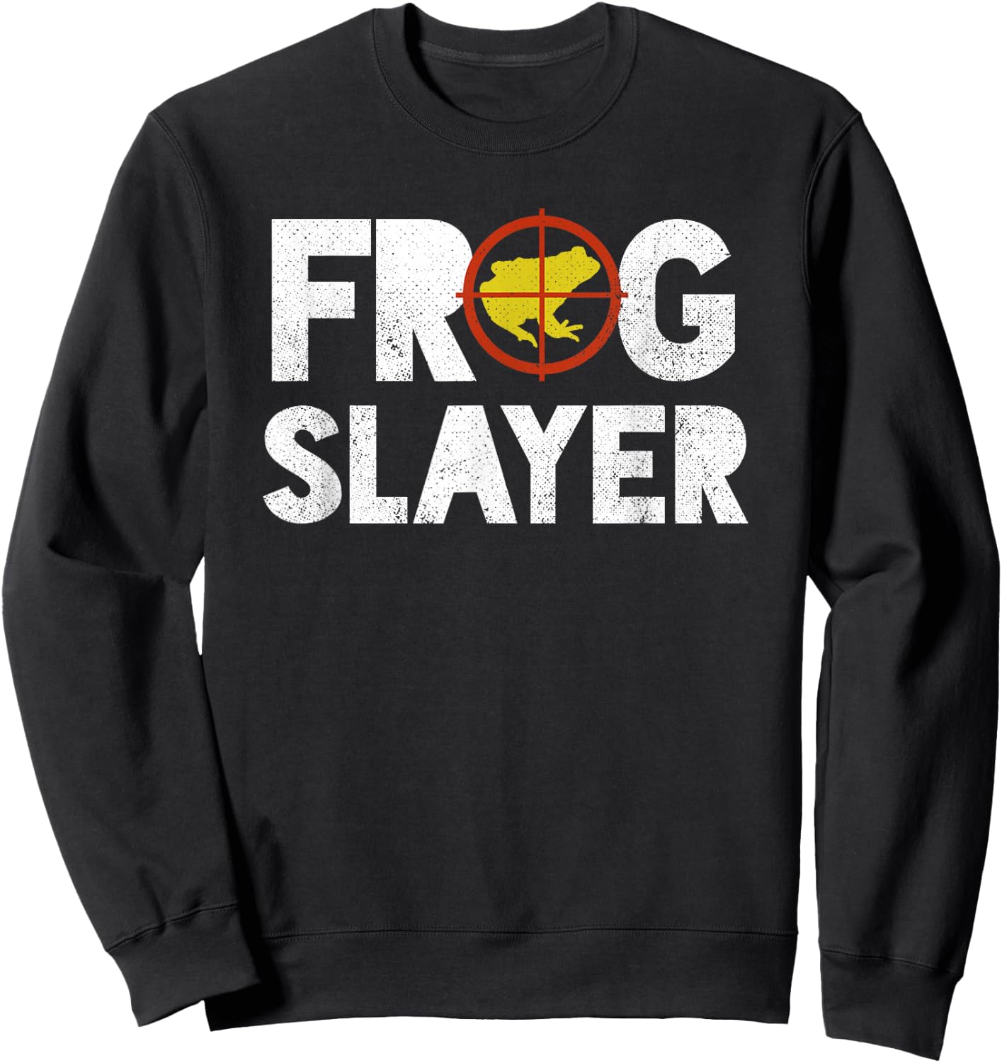 Frog Slayer Bullfrog Hunting Gift Gigging Sweatshirt - Sweatshirt | Black