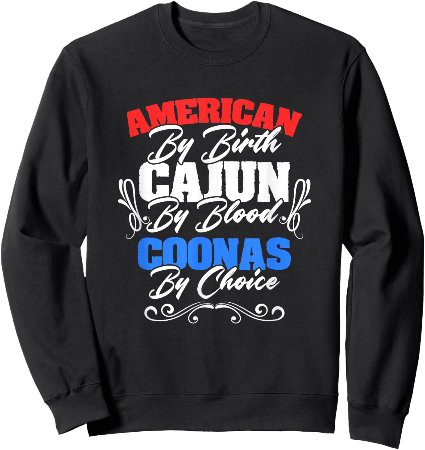 American Cajun Coonas American Louisiana Crawfish Cajun Sweatshirt - Sweatshirt | Black