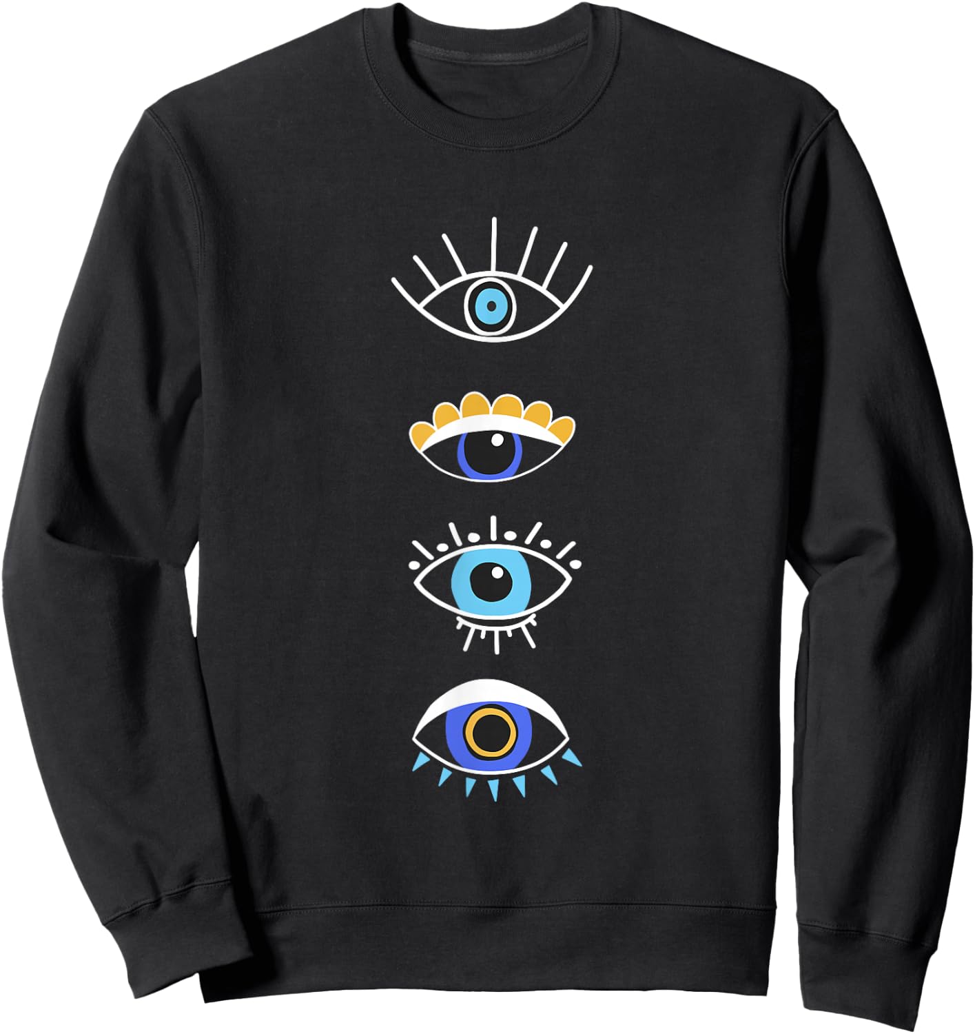 Evil Eye Curse Protection Seeing Eyes Nazar Mati Evil Eye Sweatshirt - Sweatshirt | Black