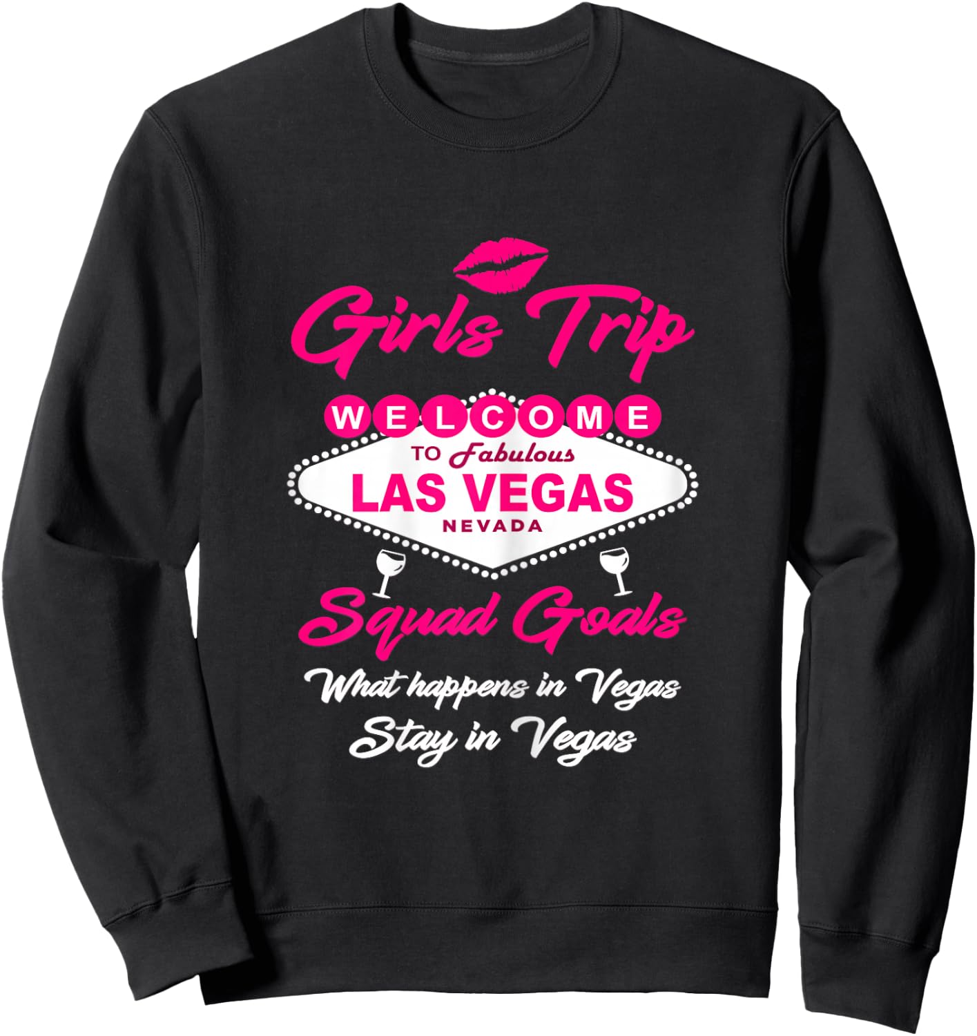 Las Vegas Party Mode ON Girls Trip Birthday Vacay Souvenir Sweatshirt - Sweatshirt | Black