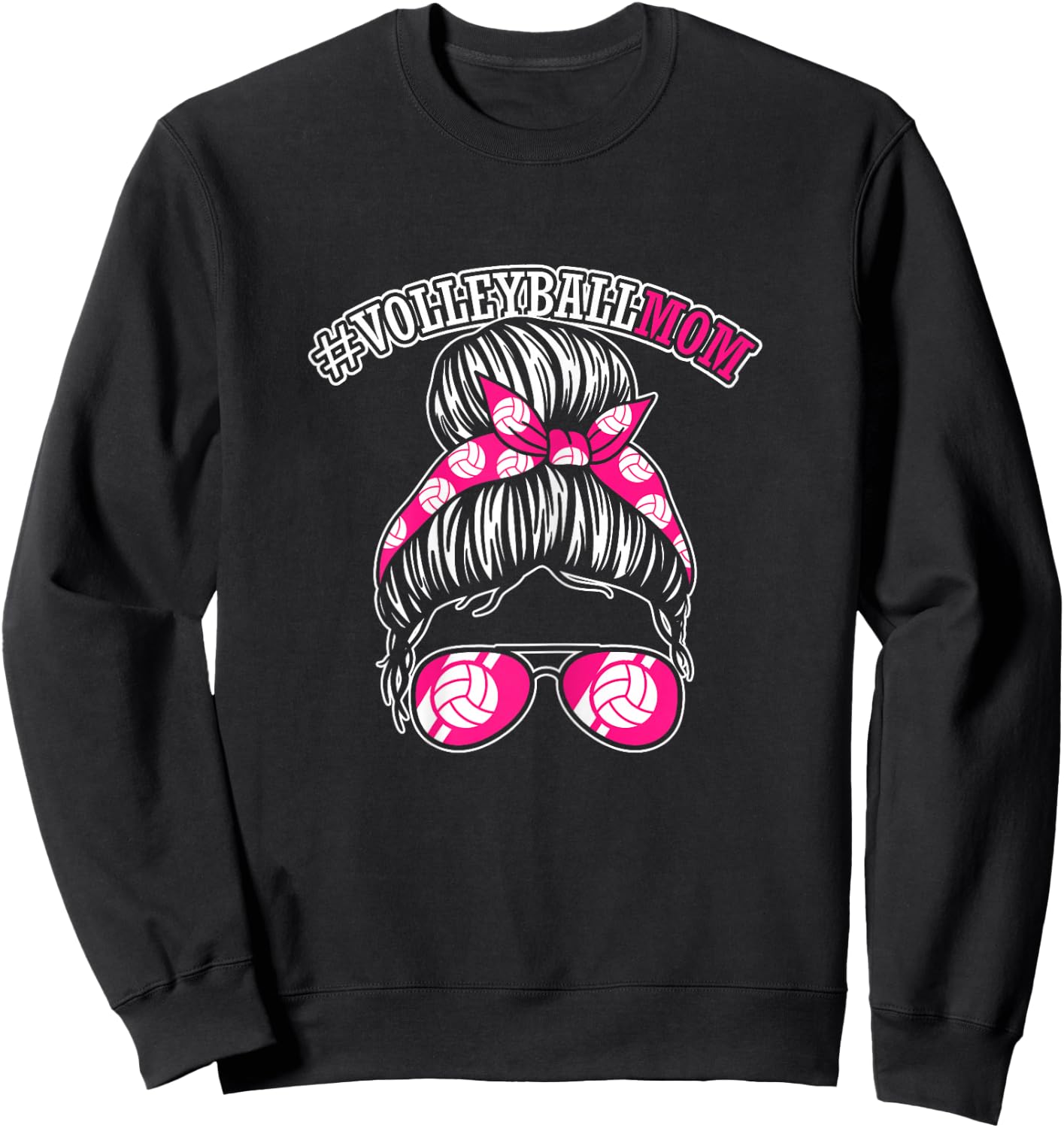 Volleyball Mom | Son Daughter Volleyball Player Sweatshirt - Sweatshirt | Black
