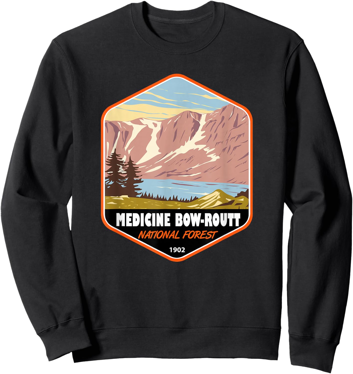 Medicine Bow Routt National Forest Badge Sweatshirt - Sweatshirt | Black