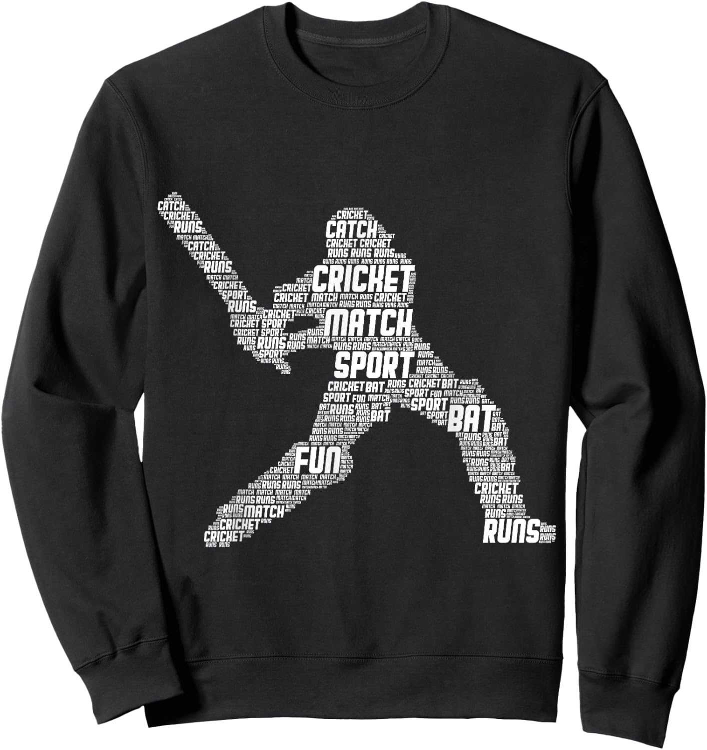 Cricket Player Men Youth Boys Kids Sweatshirt - Sweatshirt | Black
