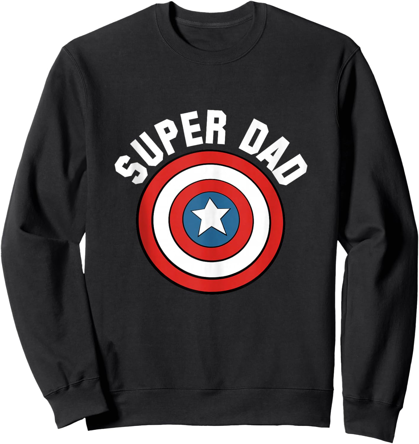 Marvel Father's Day Super Dad Captain America Shield Sweatshirt - Sweatshirt | Black