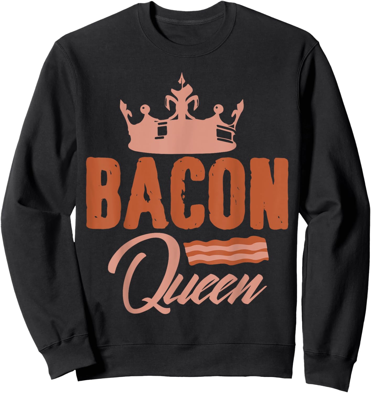 Bacon Queen Bacon Queen Belly Bacon Crown Sweatshirt - Sweatshirt | Black