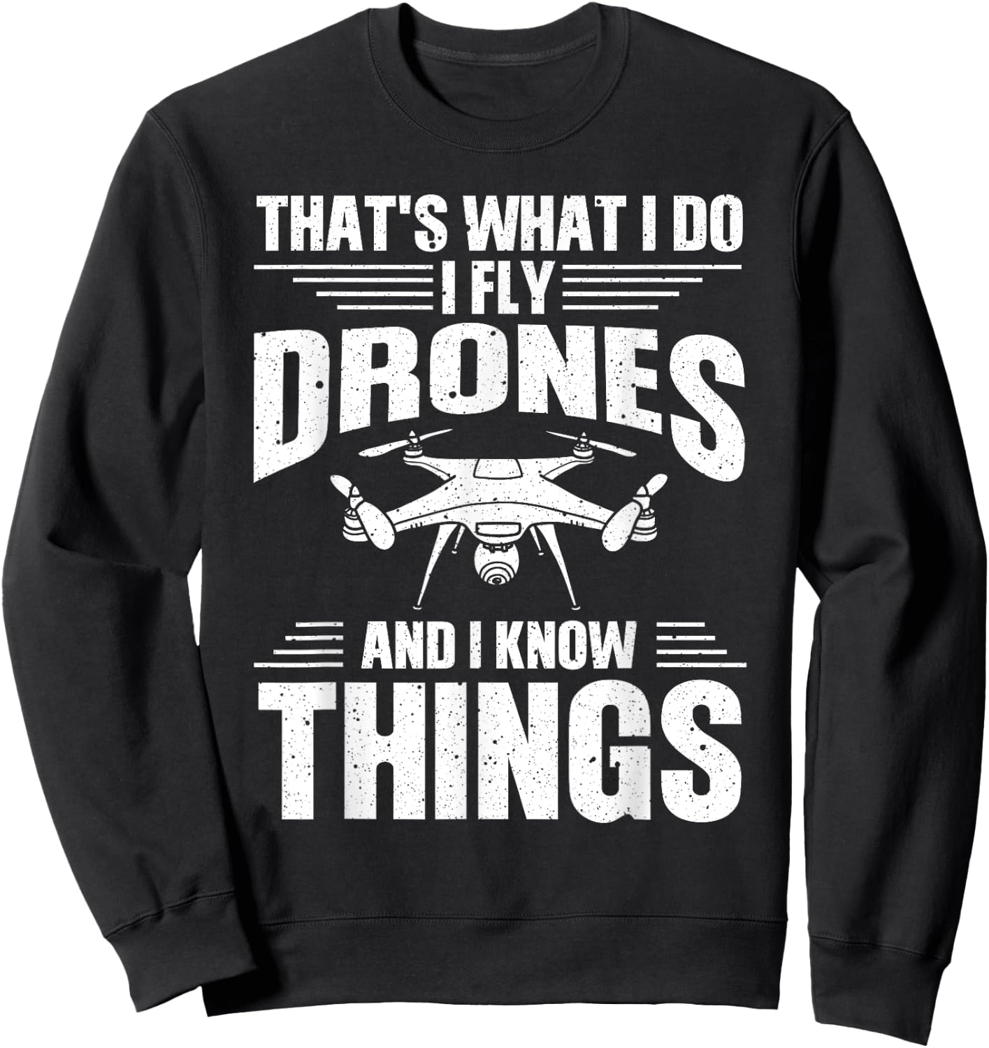 Funny Drone Women Drone Pilot Flying Aerial Vehicle Sweatshirt - Sweatshirt | Black