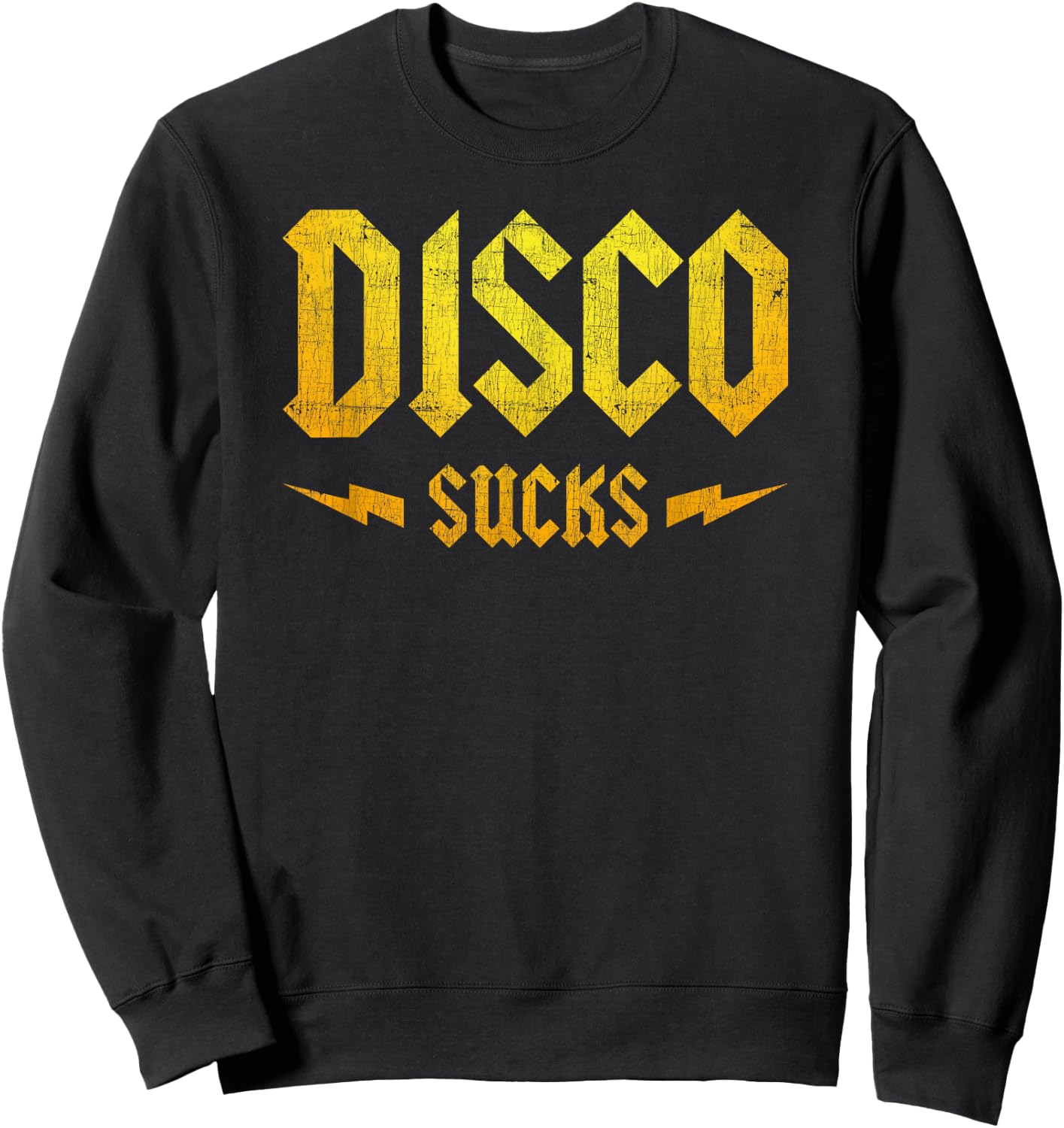 Disco Sucks 70s Funky Retro Vintage Rock Concert Sweatshirt - Sweatshirt | Black