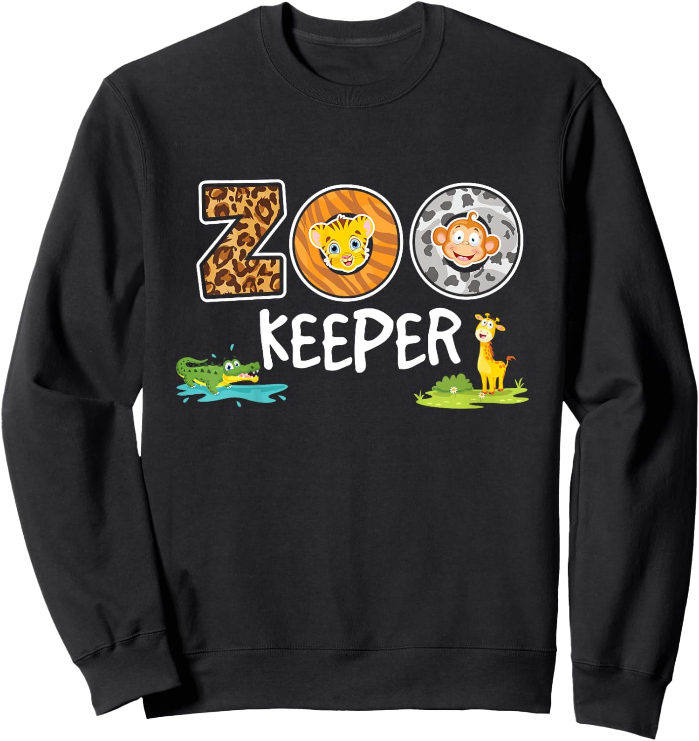 Zookeeper Costume African Savanna Zoo Keeper Animals Lover Sweatshirt - Sweatshirt | Black