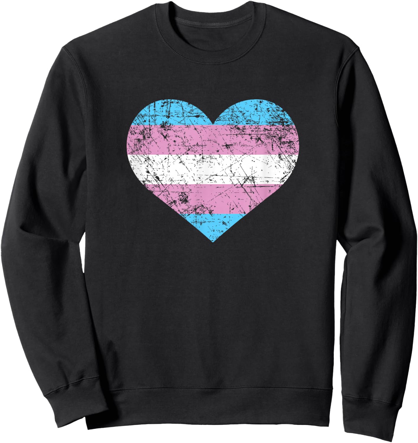 Transgender Heart LGBTQ Pride Month Love Flag Gift Sweatshirt - Sweatshirt | Black