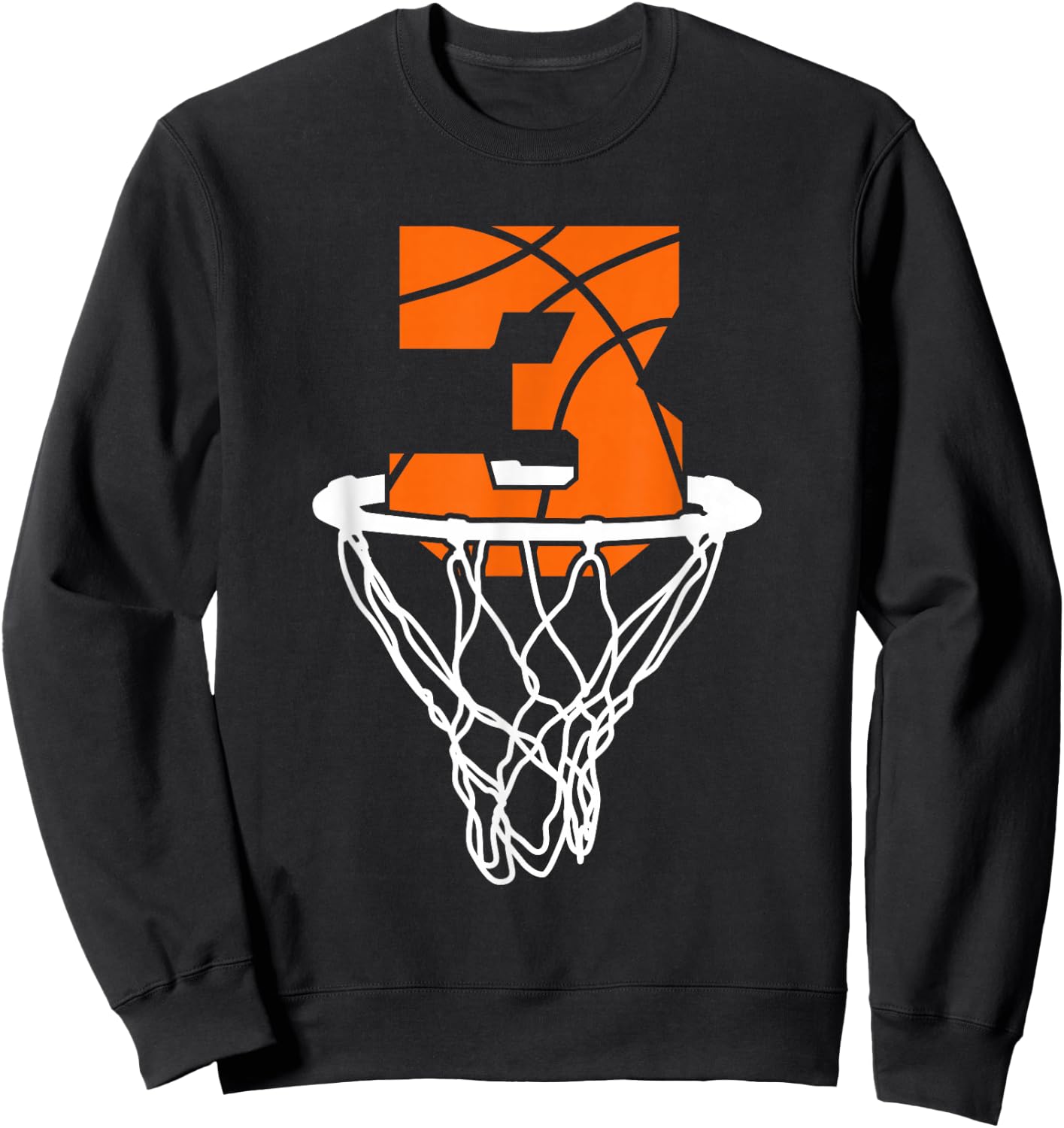 Cool Birthday Number Three Basketball Gift Shirt, Basketball Sweatshirt - Sweatshirt | Black