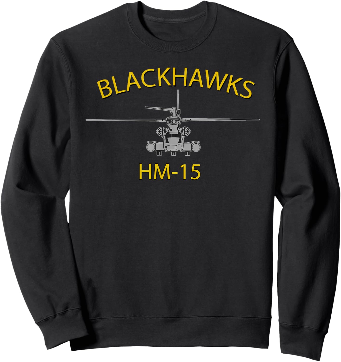 HM-15 Blackhawks MH-53 Helicopter Squadron Sweatshirt - Sweatshirt | Black
