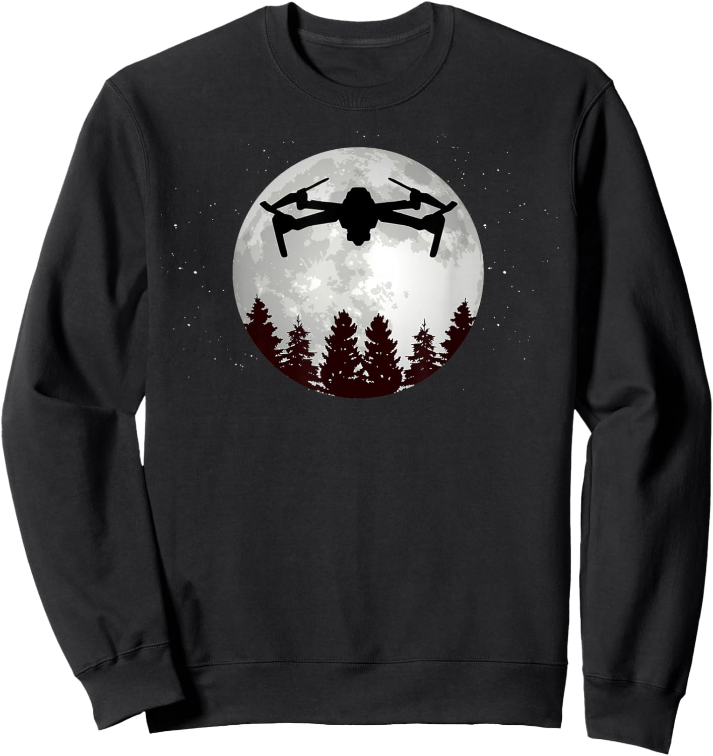Drone Pilot -Full Moon- Funny FPV Drone Quadcopter Sweatshirt - Sweatshirt | Black