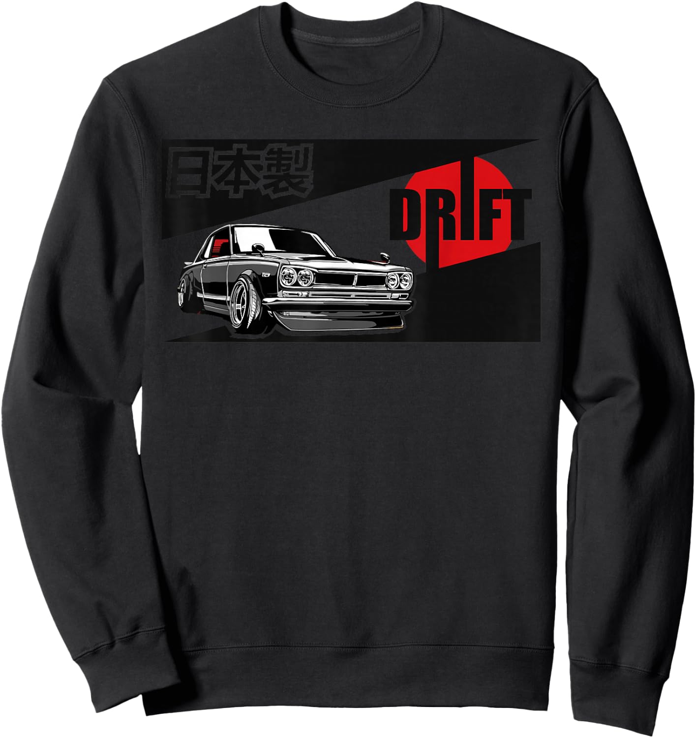 JDM Tokyo Japan Drift Race Car Tuning Retro Vintage Graphic Sweatshirt - Sweatshirt | Black