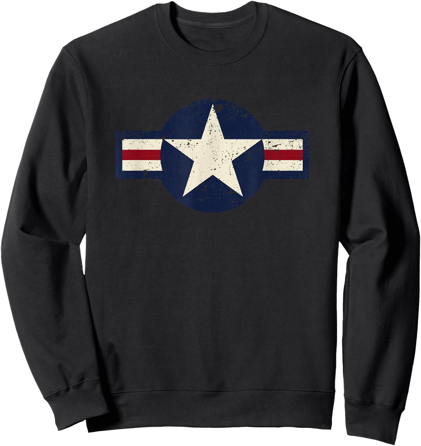 Vintage 1947 to Present Style US Military Aviation Roundel Sweatshirt - Sweatshirt | Black