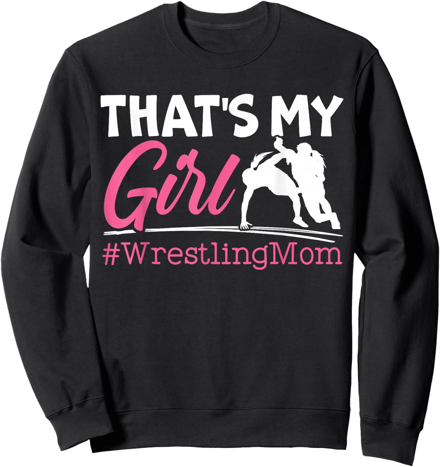 Women's Wrestling Mom Proud Mom Sweatshirt - Sweatshirt | Black