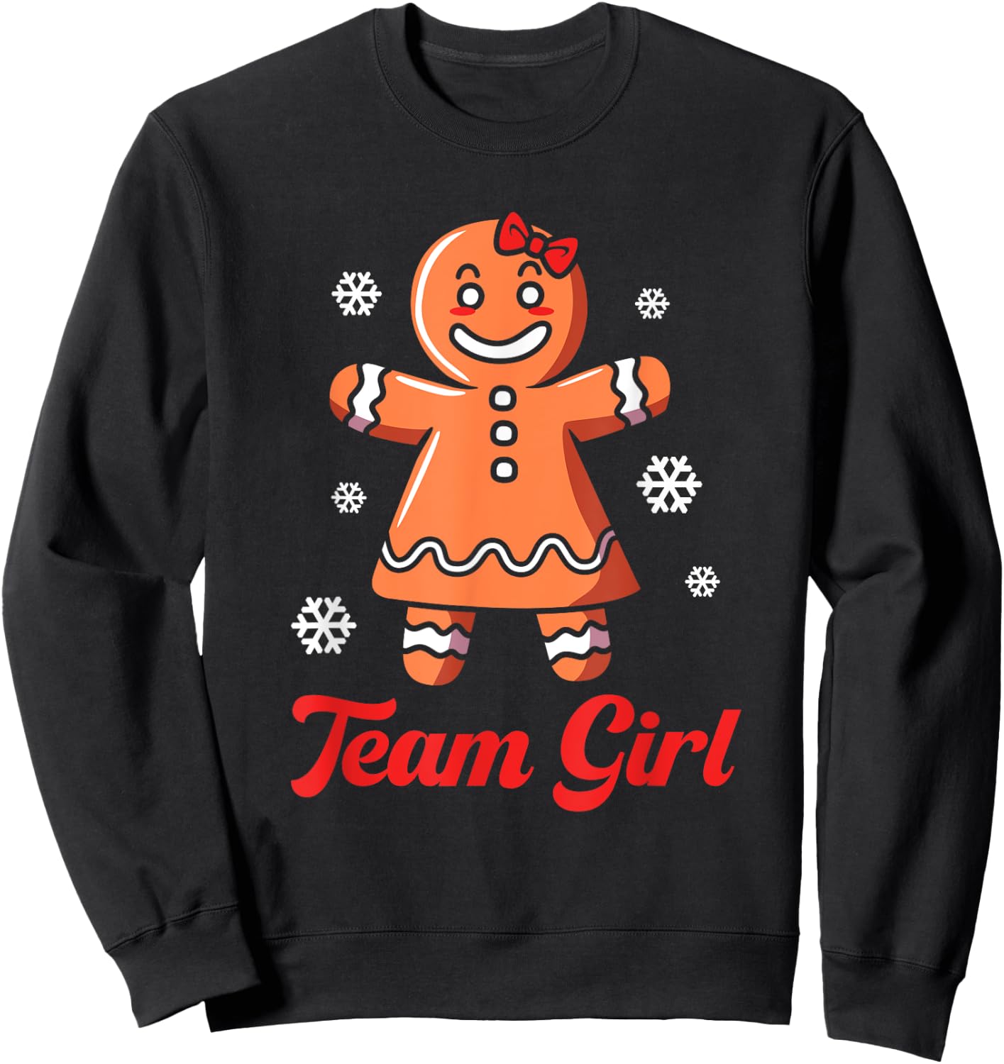 Christmas Gingerbread Team Girl Gender Reveal Sweatshirt - Sweatshirt | Black