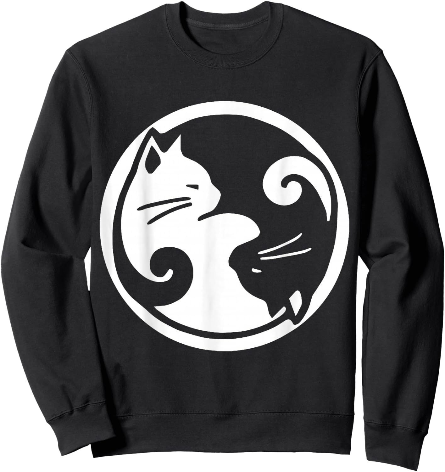 Yin Yang Cats Men Women Girls Kids Sweatshirt - Sweatshirt | Black