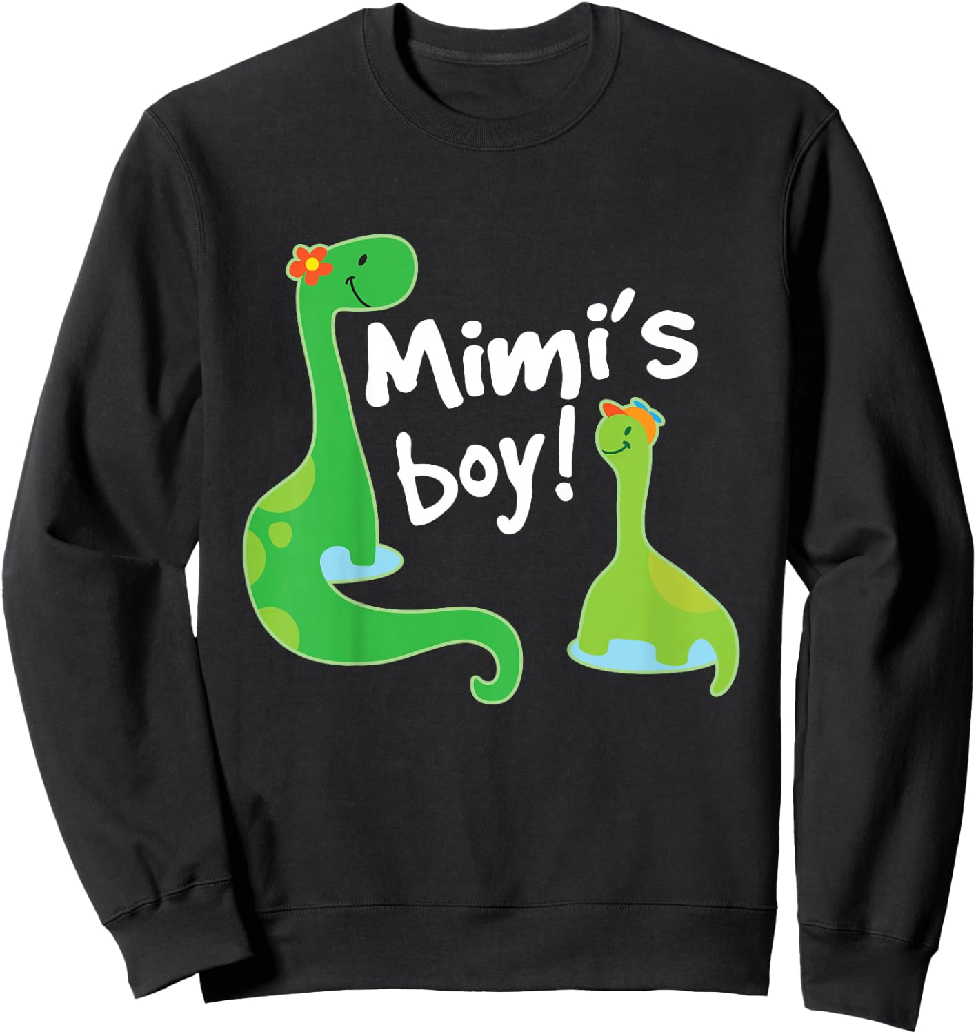 Kids Mimis Boy Grandson Dinosaur Sweatshirt - Sweatshirt | Black