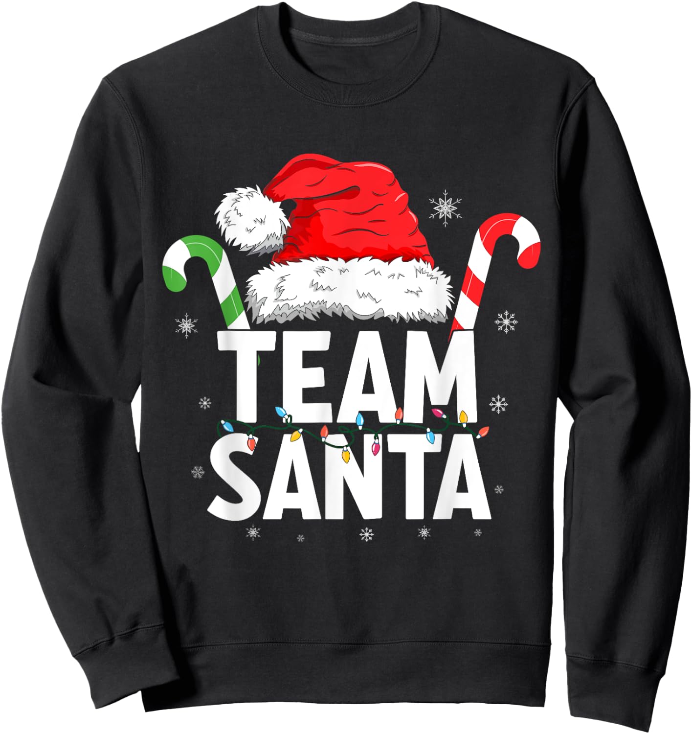 Team Santa Christmas Family Matching Sweatshirt - Sweatshirt | Black