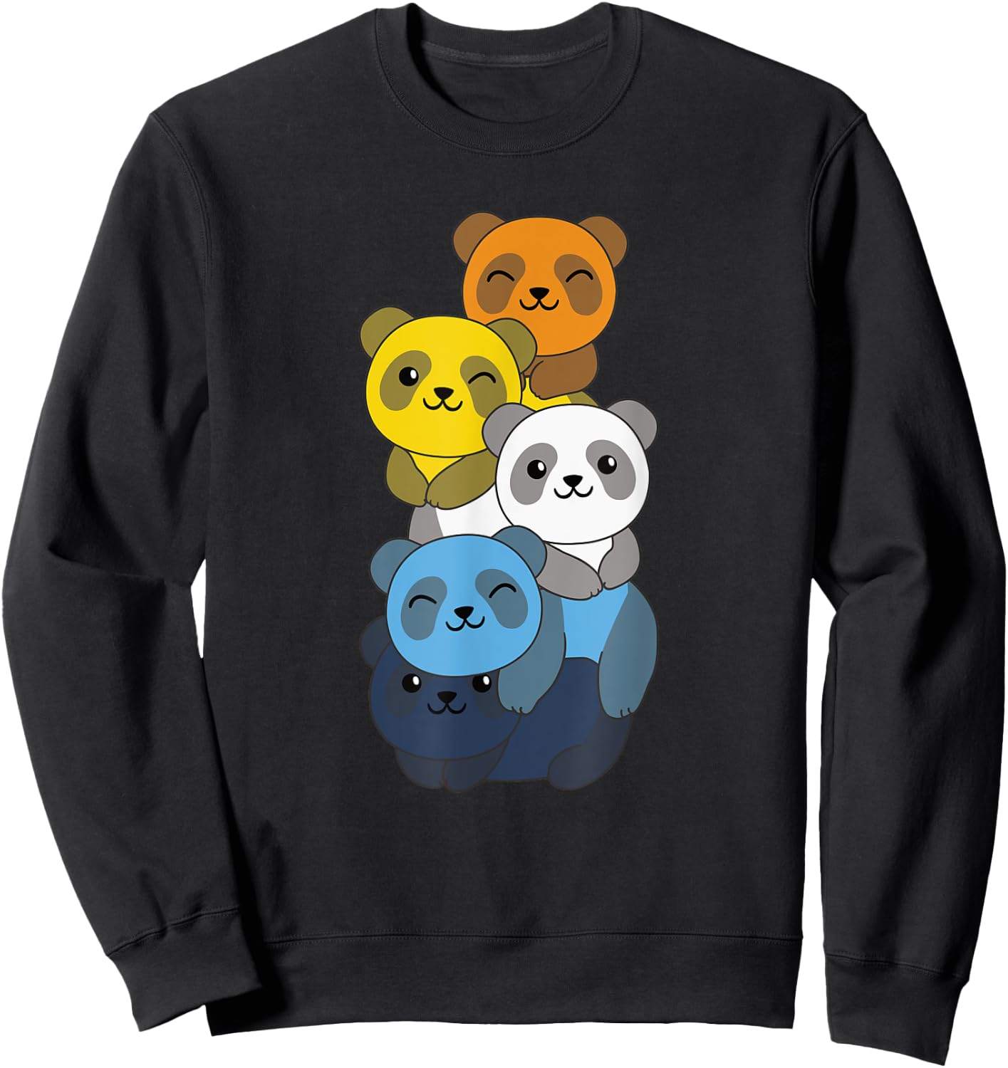 Aroace Flag Pile Pride LGBTQ pandas cute Aroace Panda Sweatshirt - Sweatshirt | Black