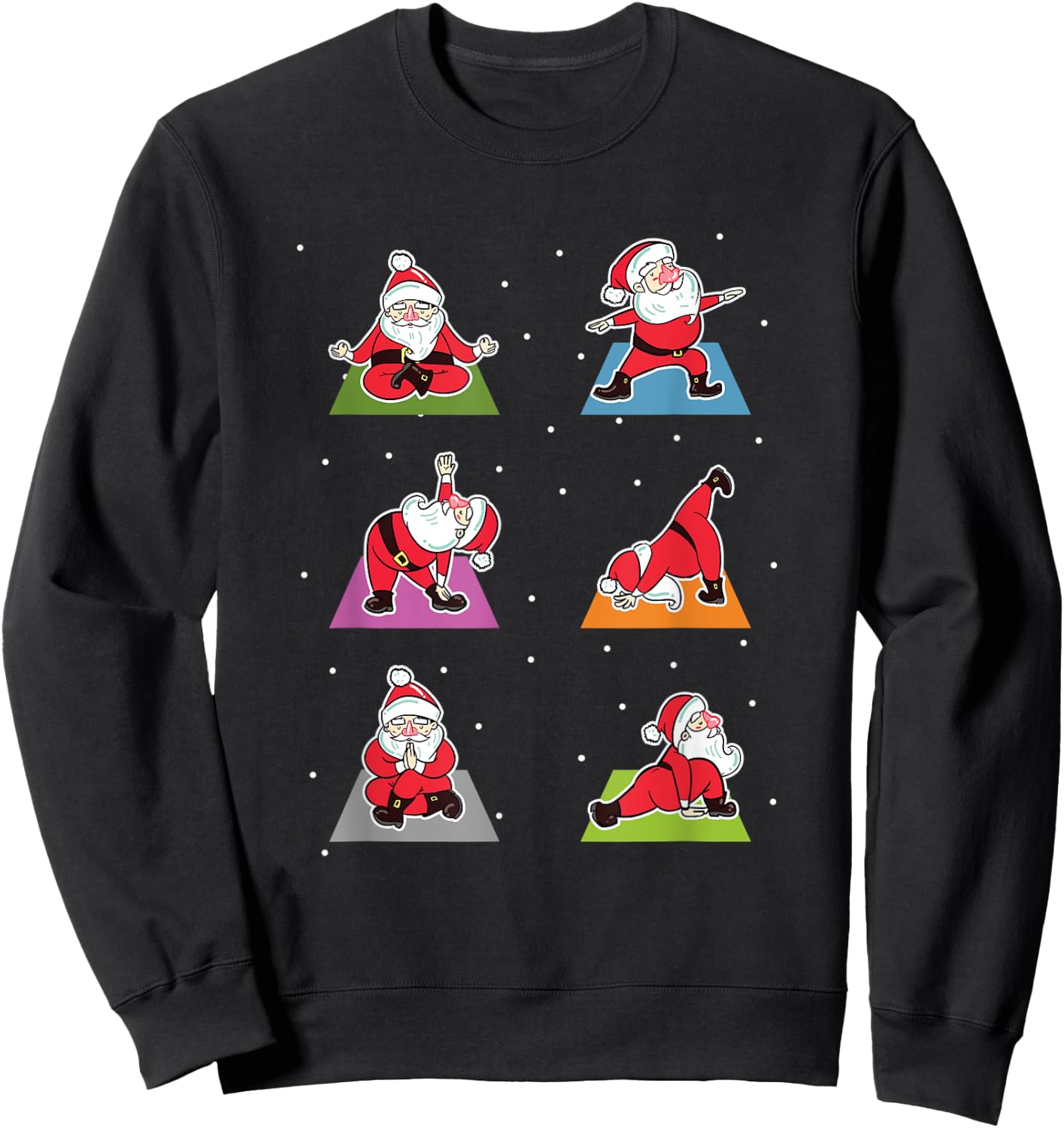 Christmas Yoga Santa Practice Yoga Xmas Meditation Sweatshirt - Sweatshirt | Black