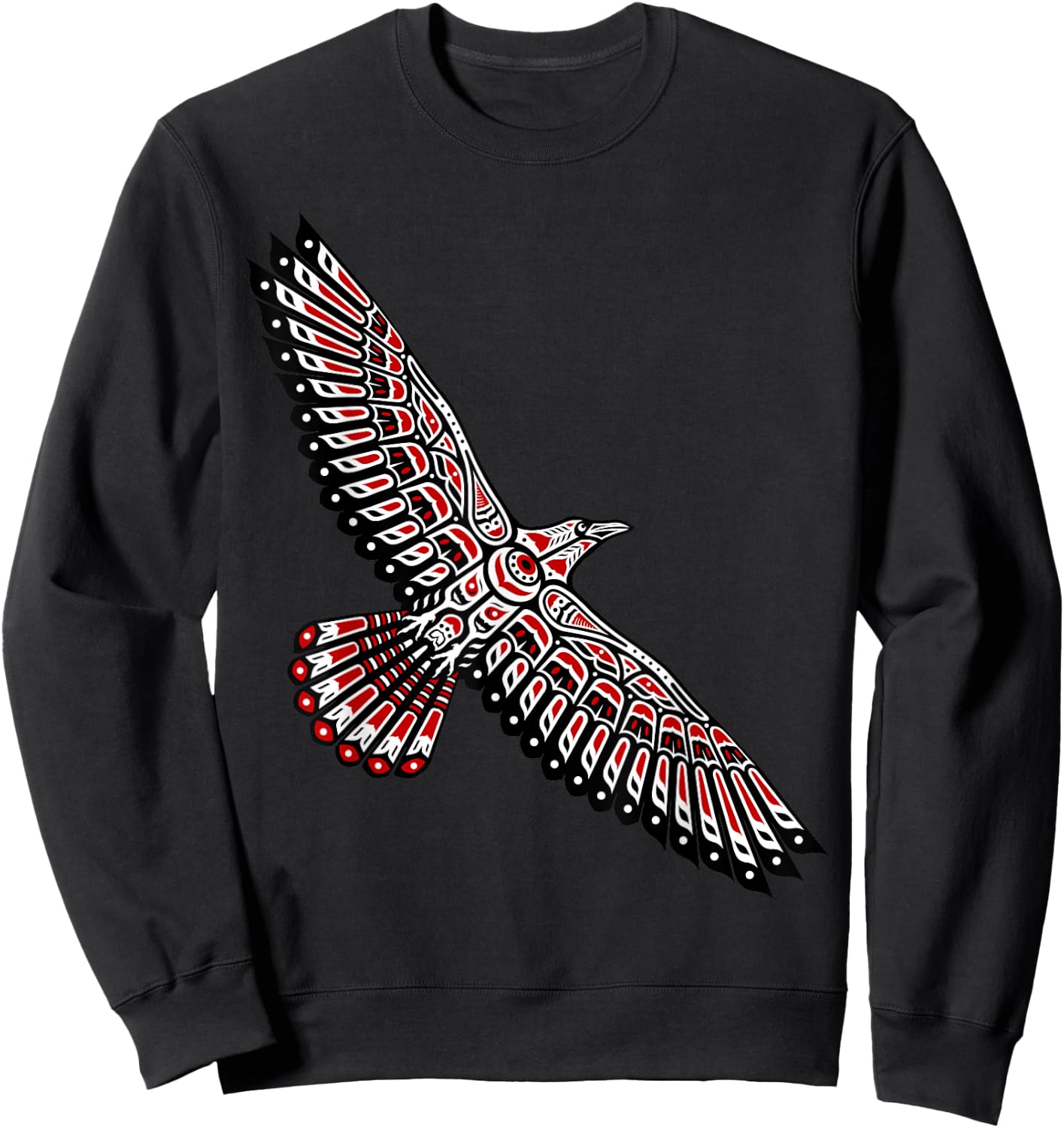Raven Native American Indian Totem Northwest Coast Pacific Sweatshirt - Sweatshirt | Black