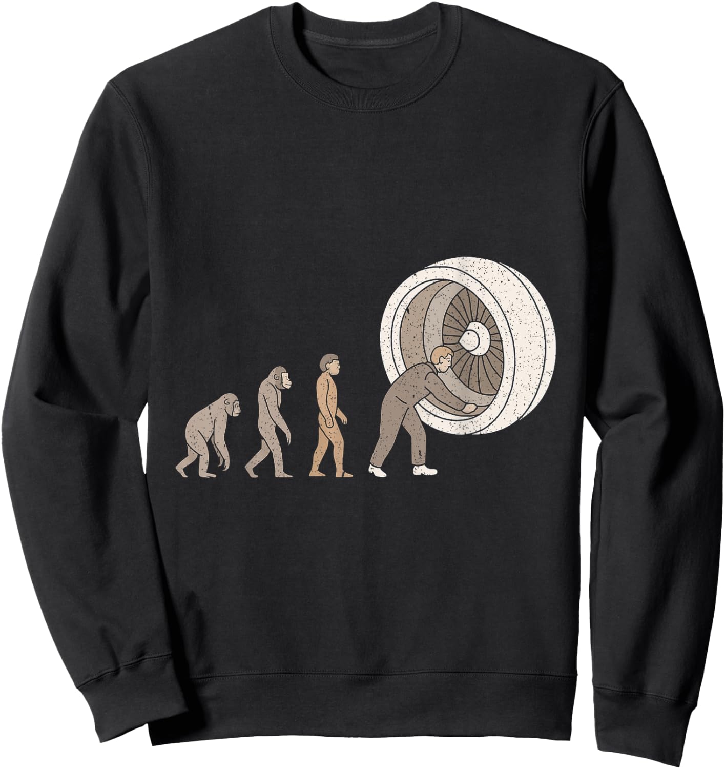 Funny Evolution Aircraft Mechanic Aviation Maintenance Team Sweatshirt - Sweatshirt | Black