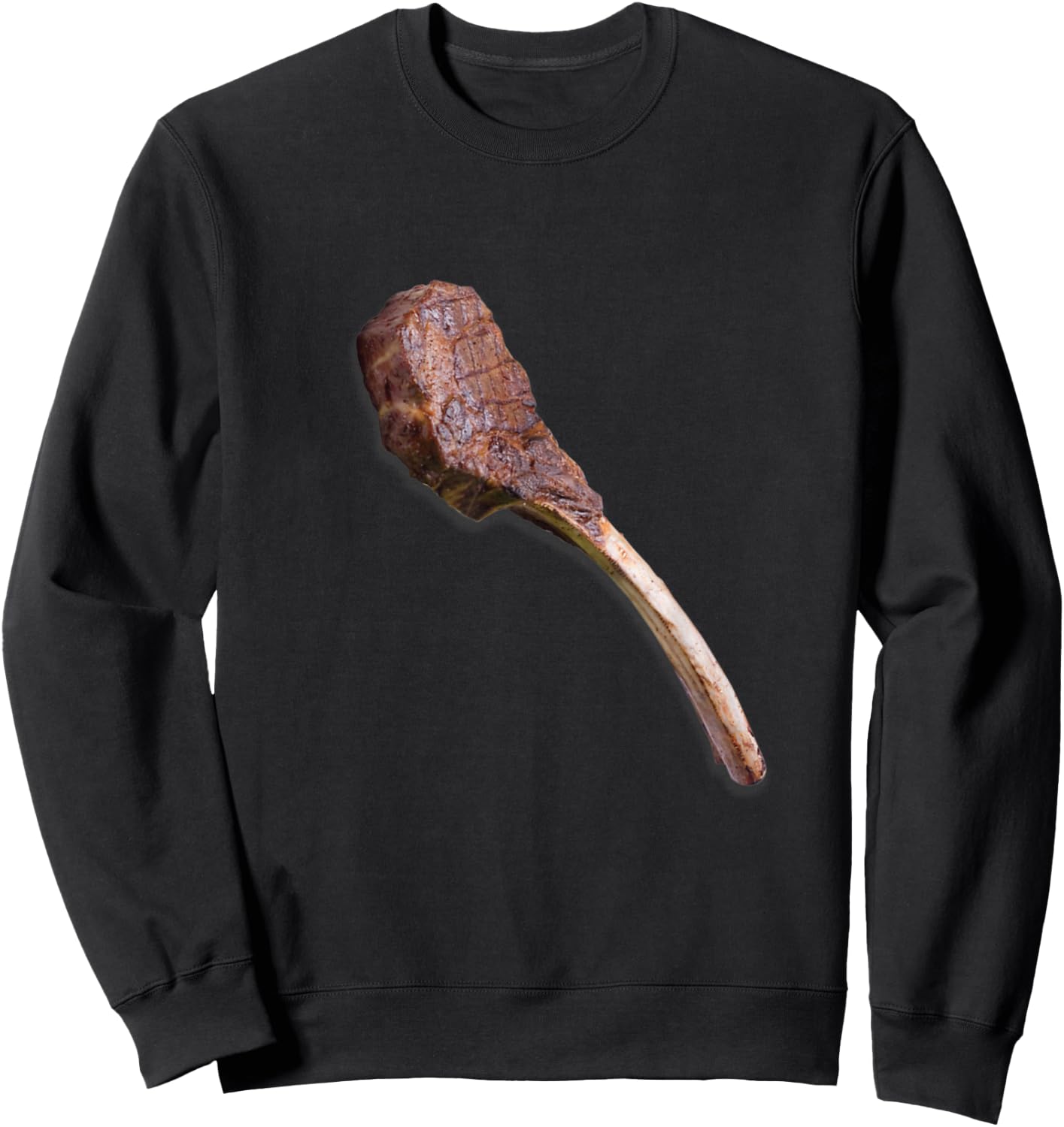 Funny Tomahawk Graphic Steak Sweatshirt - Sweatshirt | Black