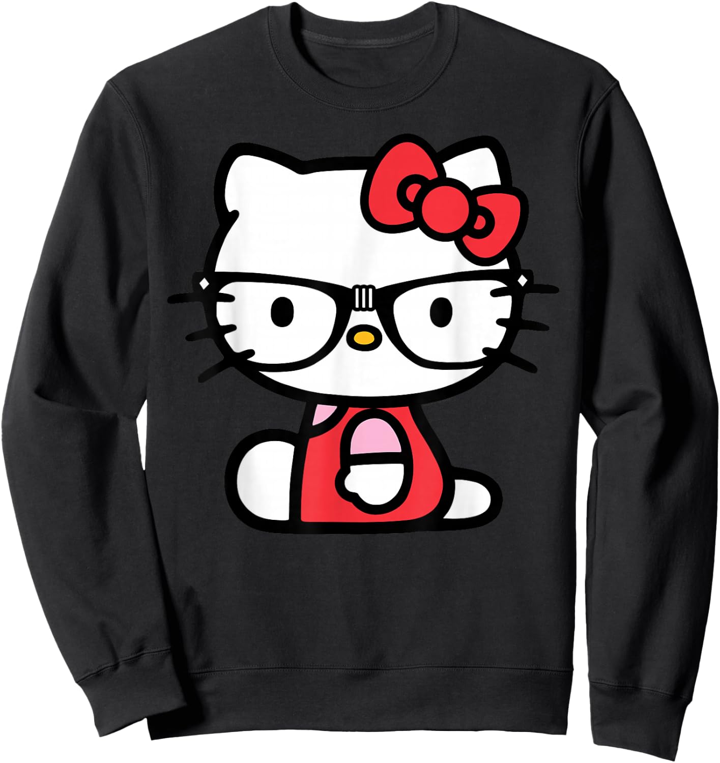Hello Kitty Nerd Glasses Sweatshirt - Sweatshirt | Black