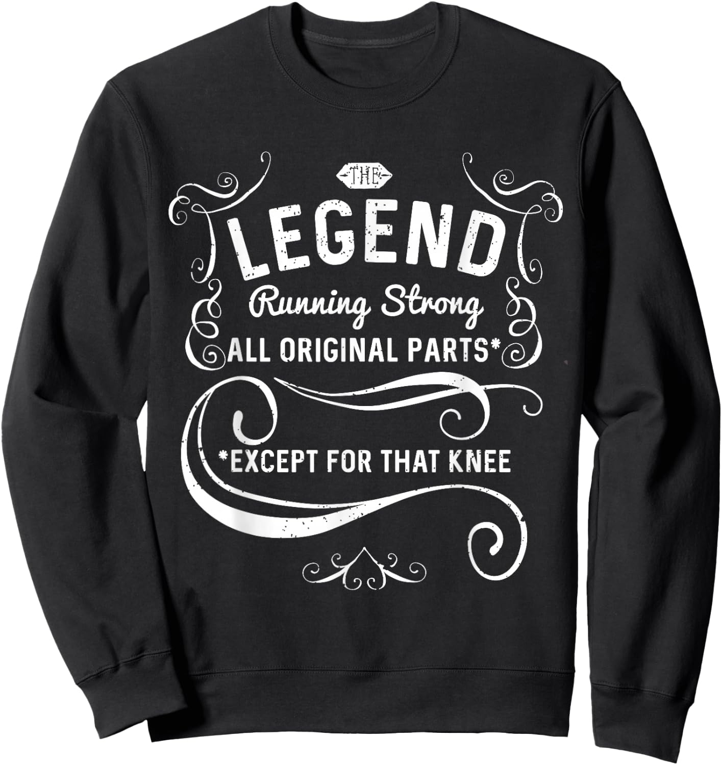 Mostly Original Parts Funny Knee Replacement Surgery Sweatshirt - Sweatshirt | Black