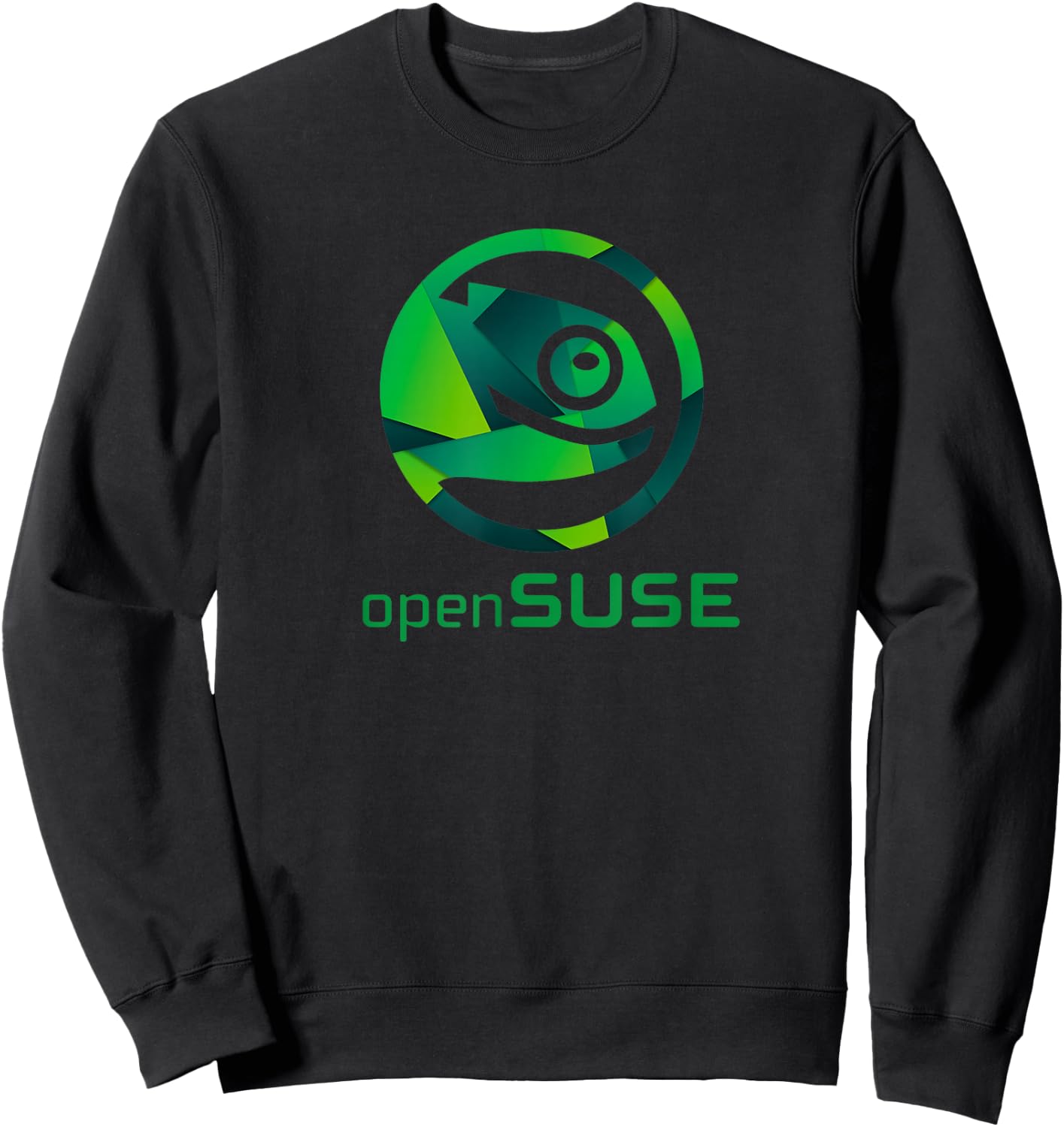 Linux openSUSE Lover with Slogan and Logo Open Source Os Sweatshirt - Sweatshirt | Black