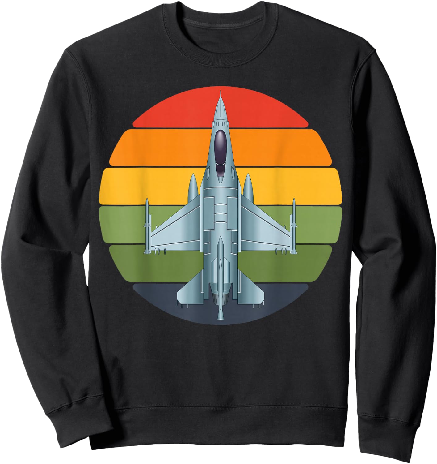 Jet Fighter Retro Jet Aeroplane Pilot Gifts Children Sweatshirt - Sweatshirt | Black