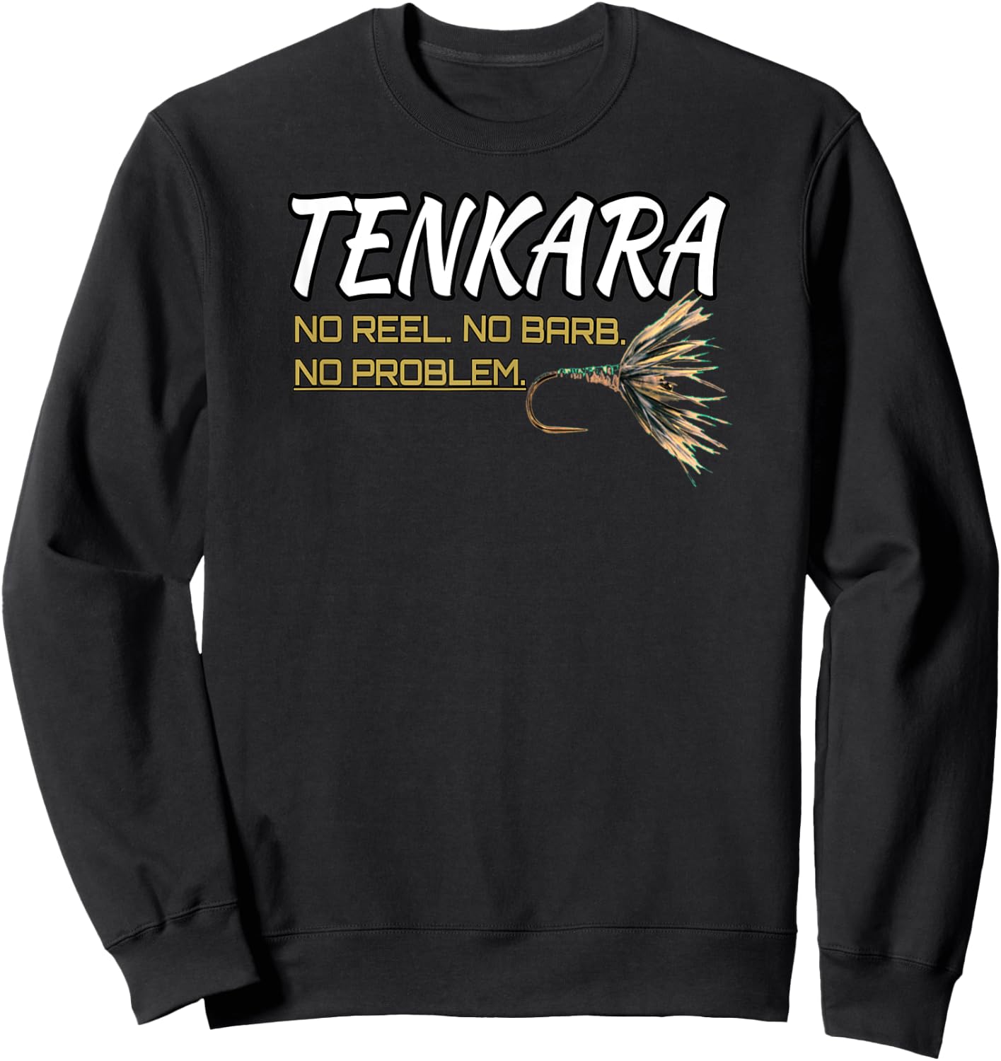 Black Fly Tenkara Fly Fishing Shirts Sweatshirt - Sweatshirt | Black