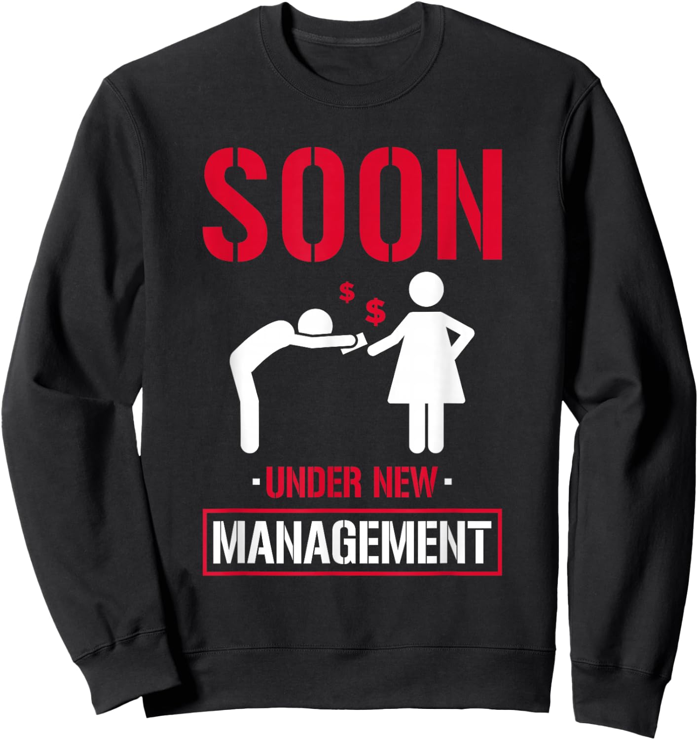 Under New Management - Bachelor Party Stag Groomsmen Getaway Sweatshirt - Sweatshirt | Black