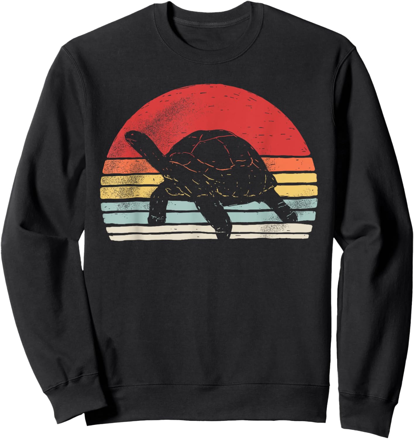 Vintage Retro Aldabra Giant Tortoise Sweatshirt - Sweatshirt | Black