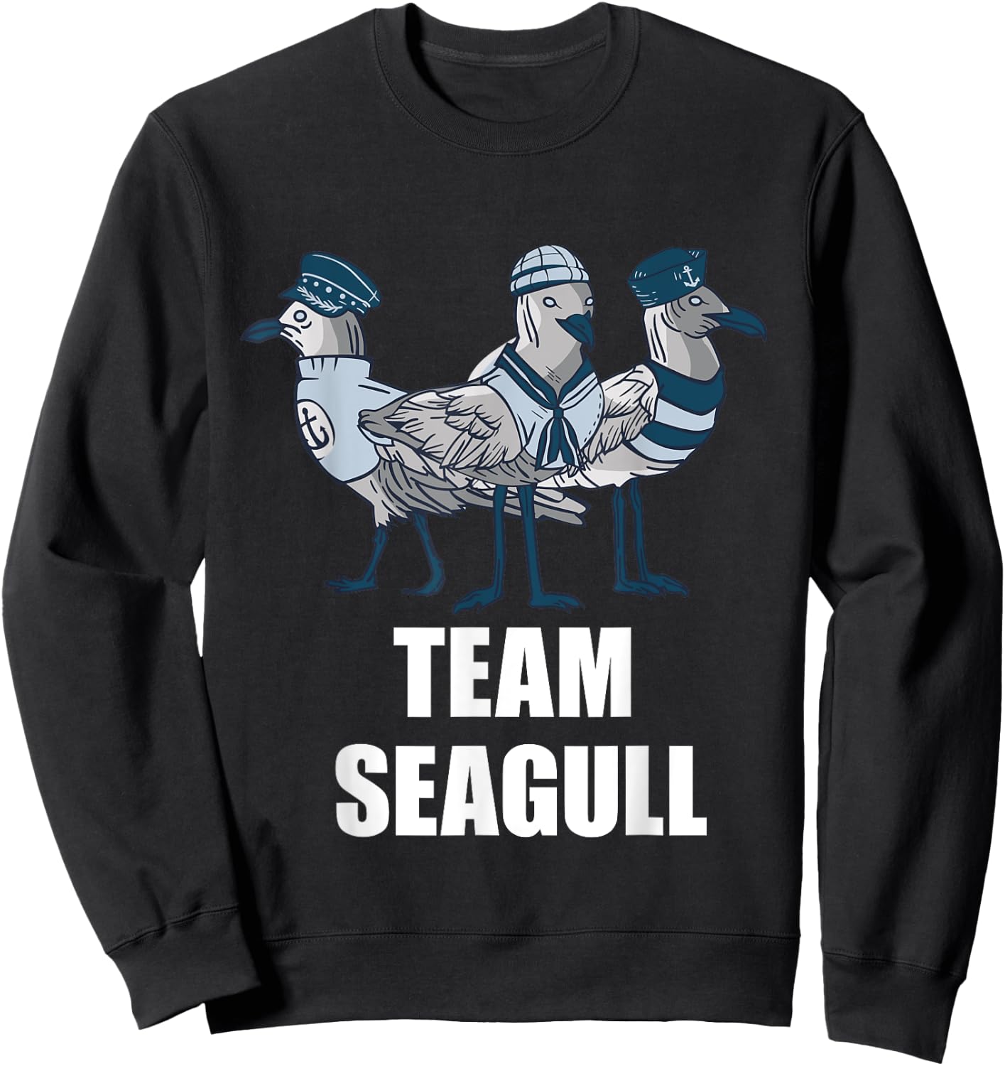 Seagull Team Seagull Sailor Crew Captain Seagull Lover Sweatshirt - Sweatshirt | Black