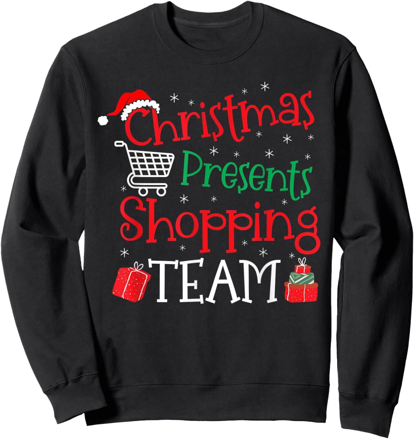 Christmas Presents Shopping Team Sweatshirt - Sweatshirt | Black